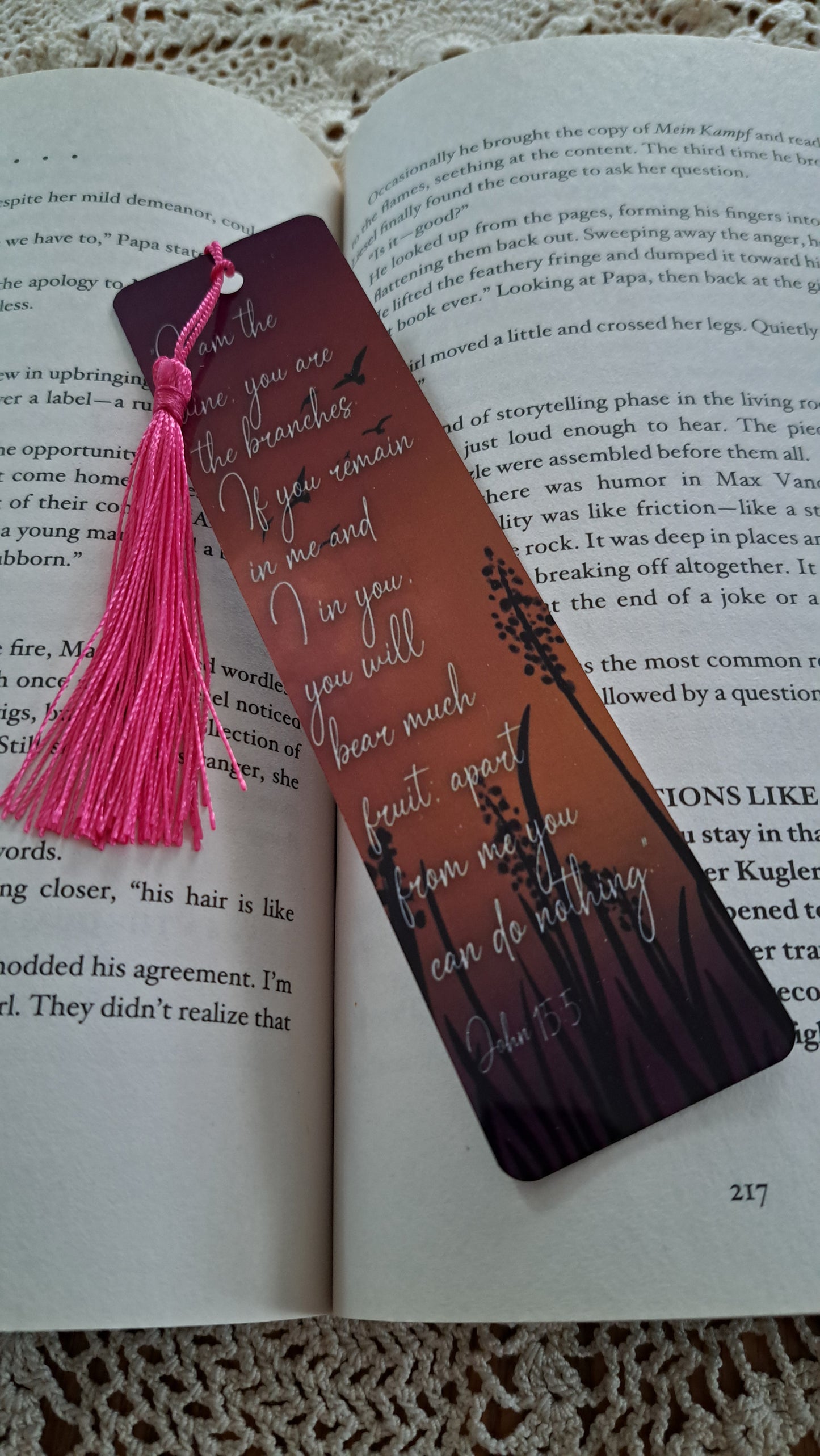 Metal Sunset Bookmark Scripture John 15:5