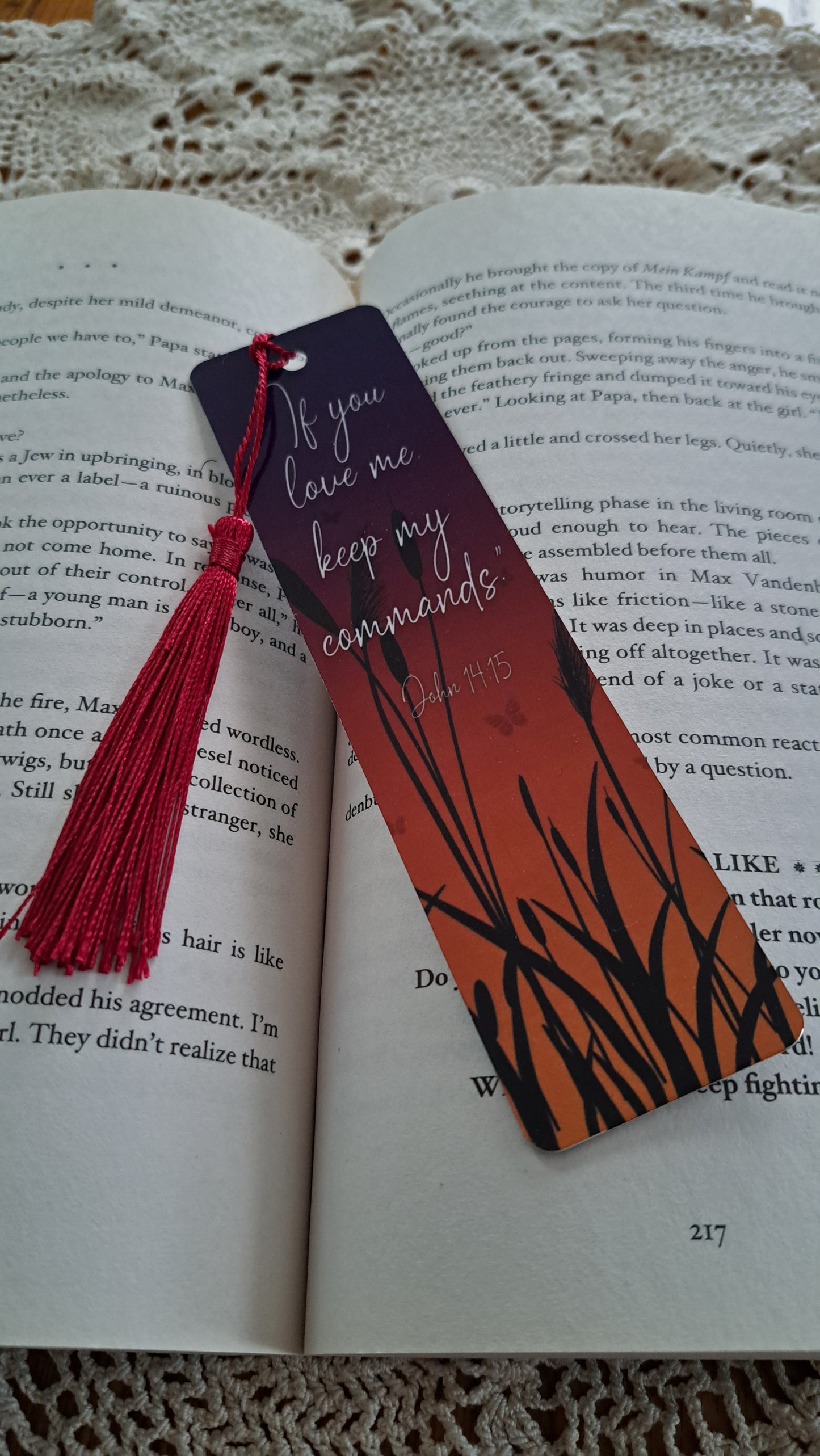 Metal Sunset Bookmark Scripture John 14:15