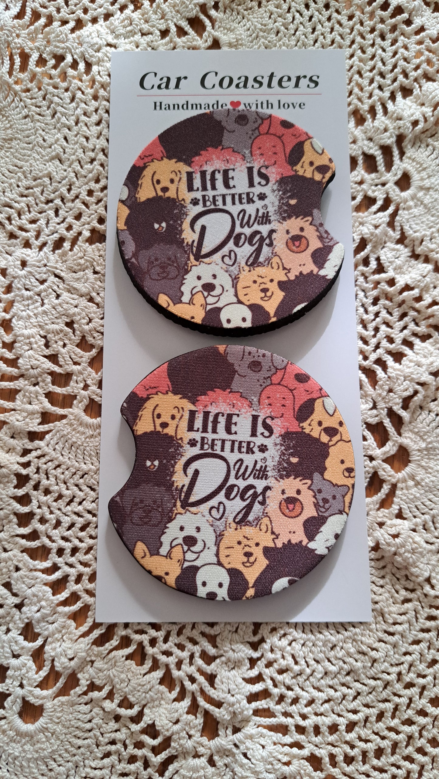 Car Coaster Life Is Better With Dogs