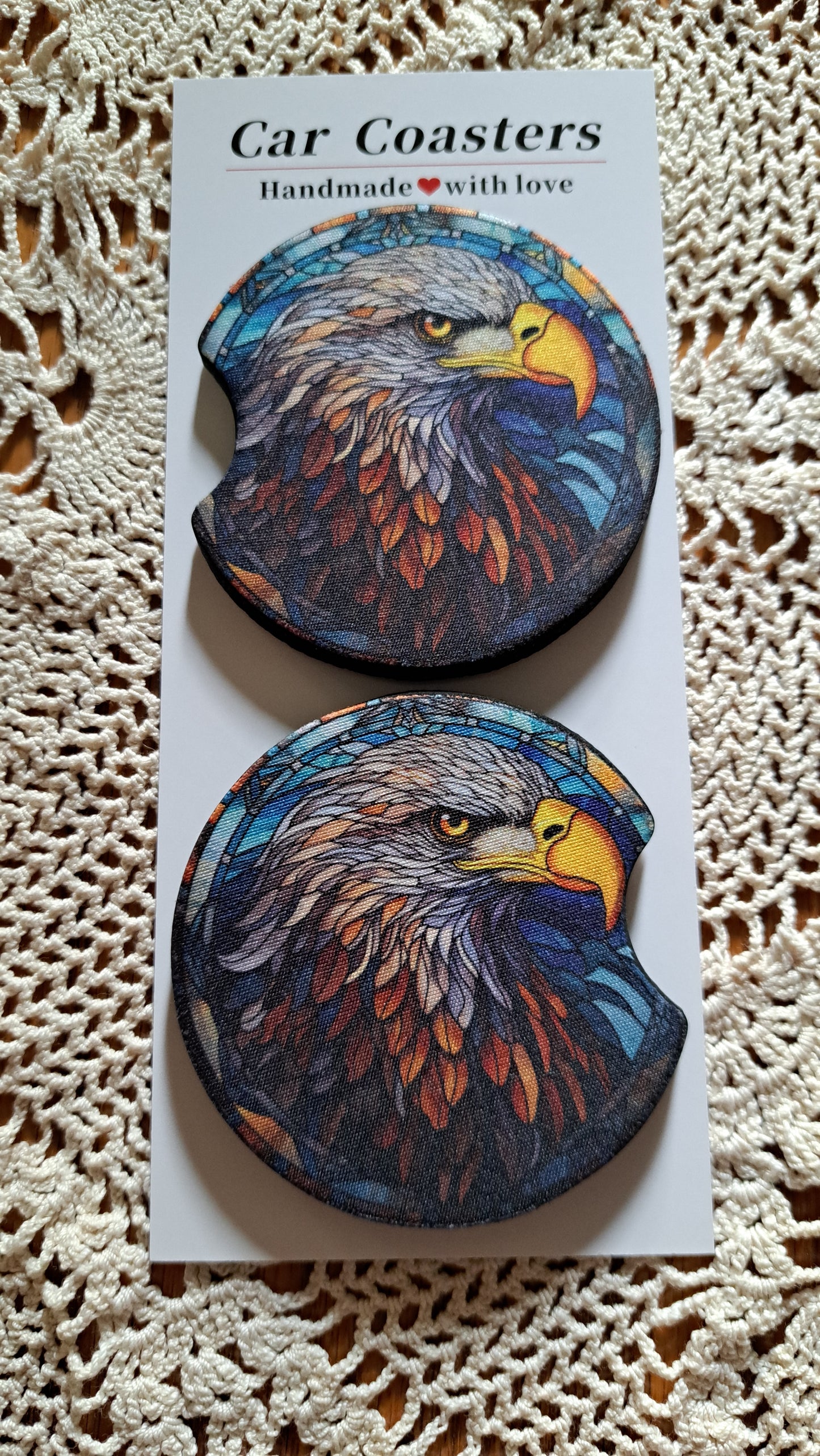 Car Coaster Stained Glass Eagle 2