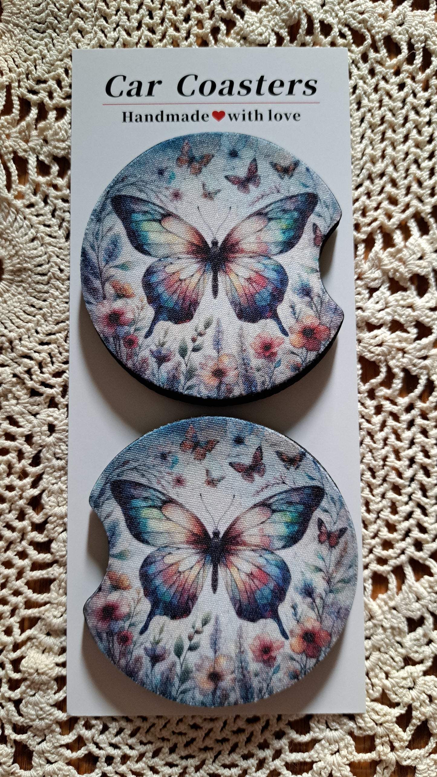 Car Coaster Pastel Butterfly