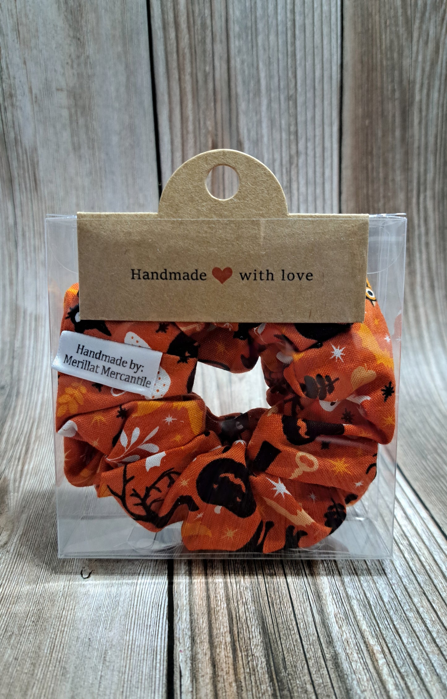 Black Cats, Pumpkins & Ghosts, Oh My! Scrunchies Set of 2