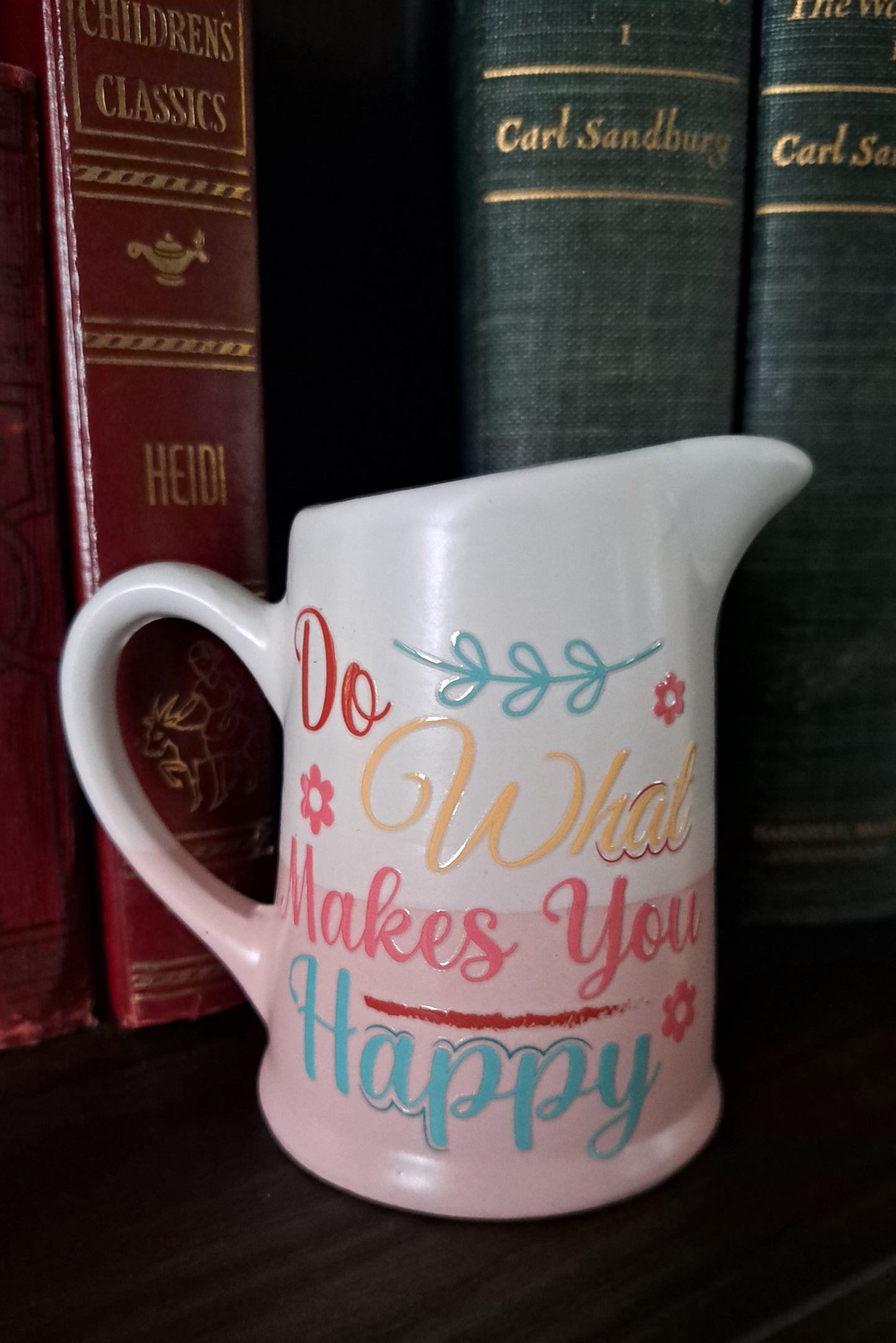 Ombre Pink & White Decor Pitcher-Do What Makes You Happy