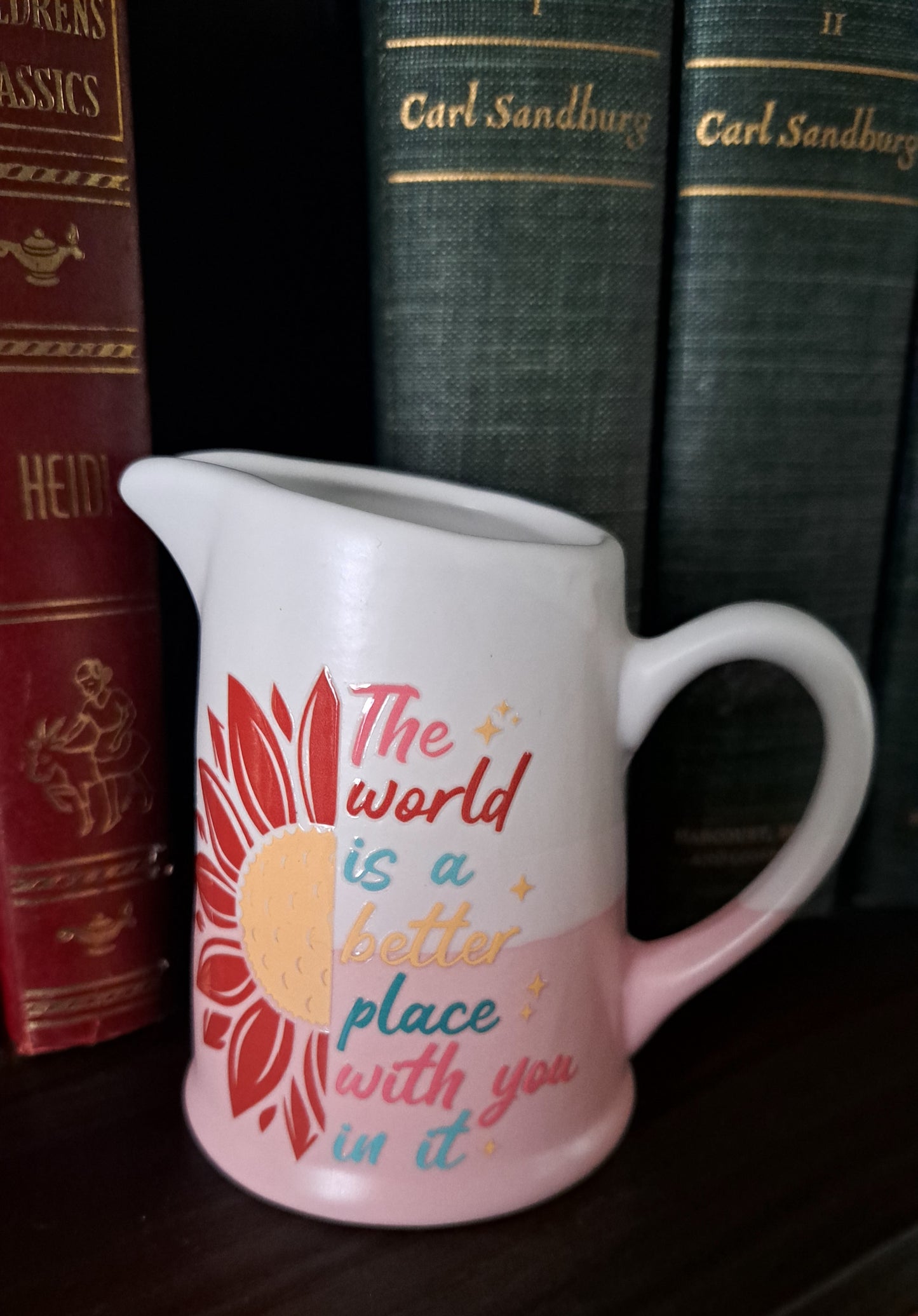 Ombre Pink & White Decor Pitcher-The World Is A Better Place With You In It