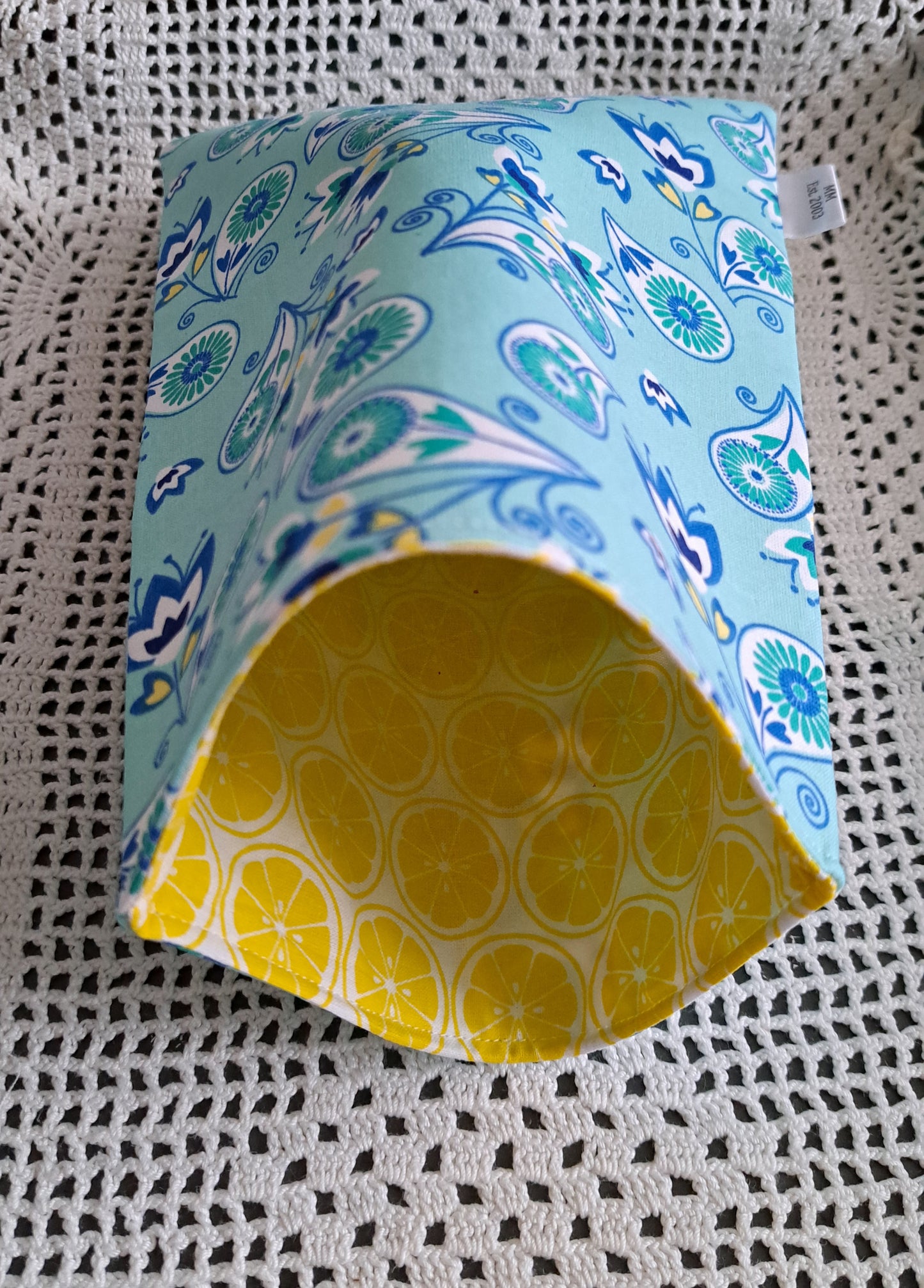 Kindle-Book-Tablet Sleeve Teal Floral and Teal Lemons