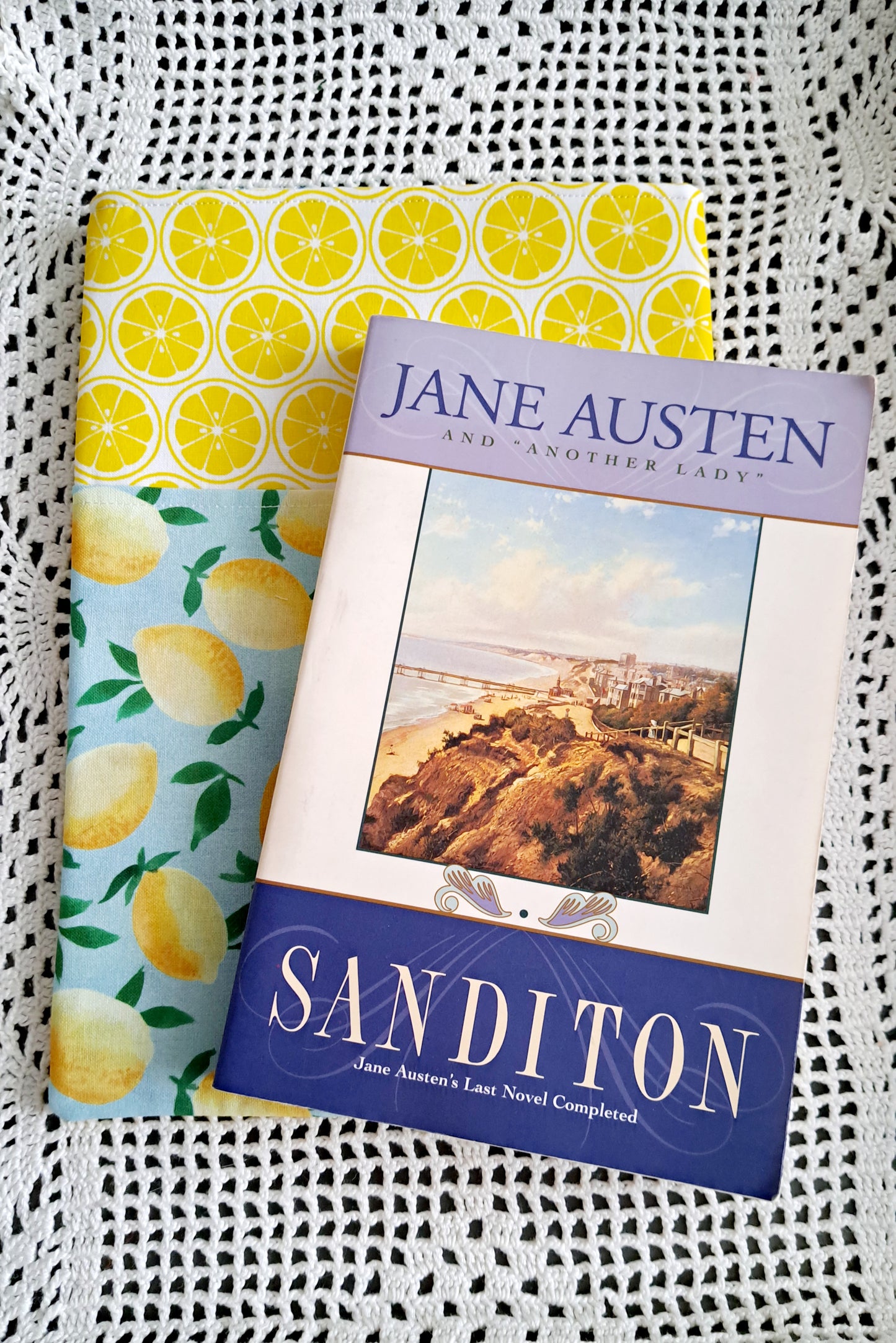 Kindle-Book-Tablet Sleeve Teal Lemons and Floral