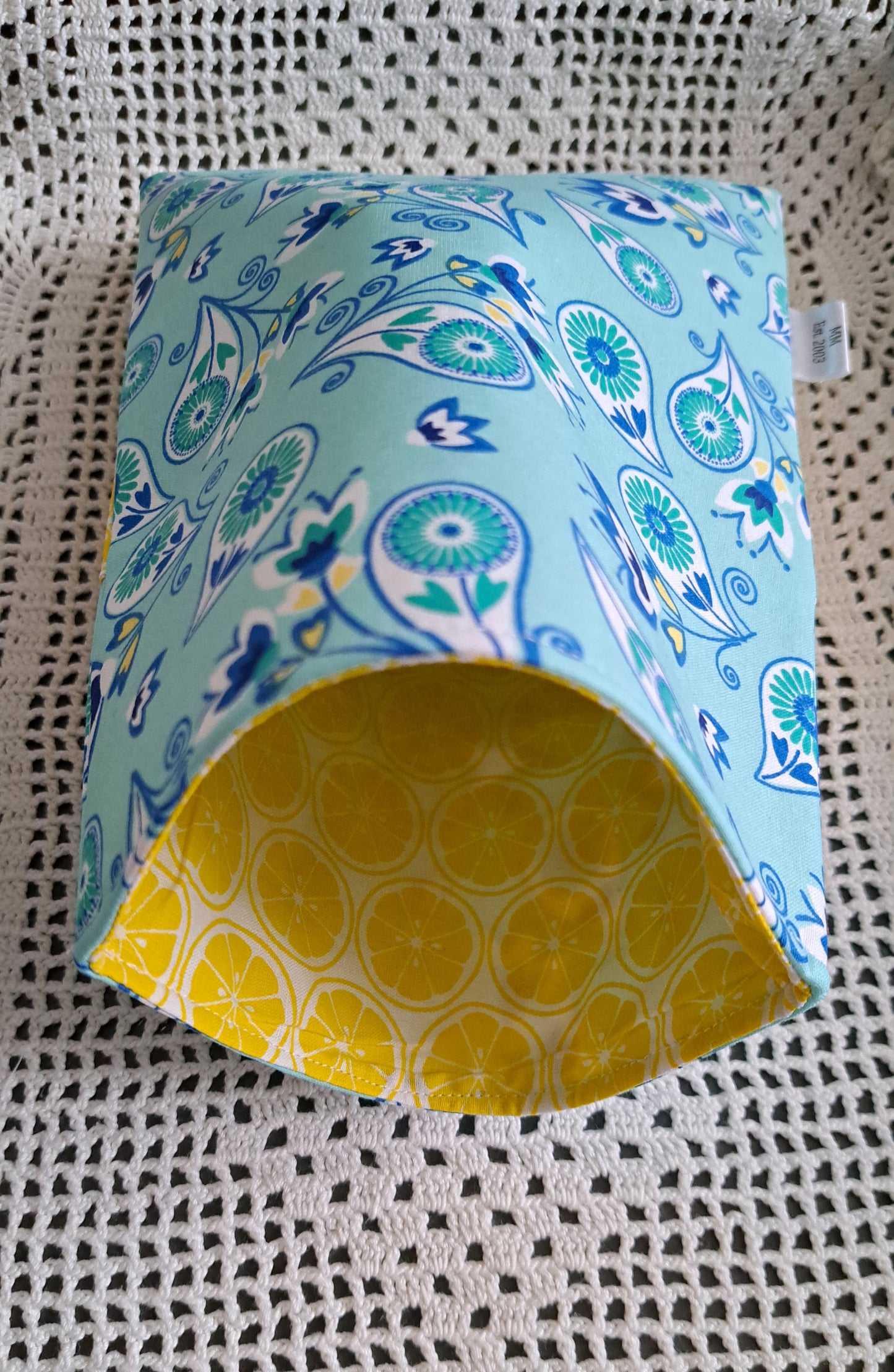 Kindle-Book-Tablet Sleeve Teal Floral and Lemons