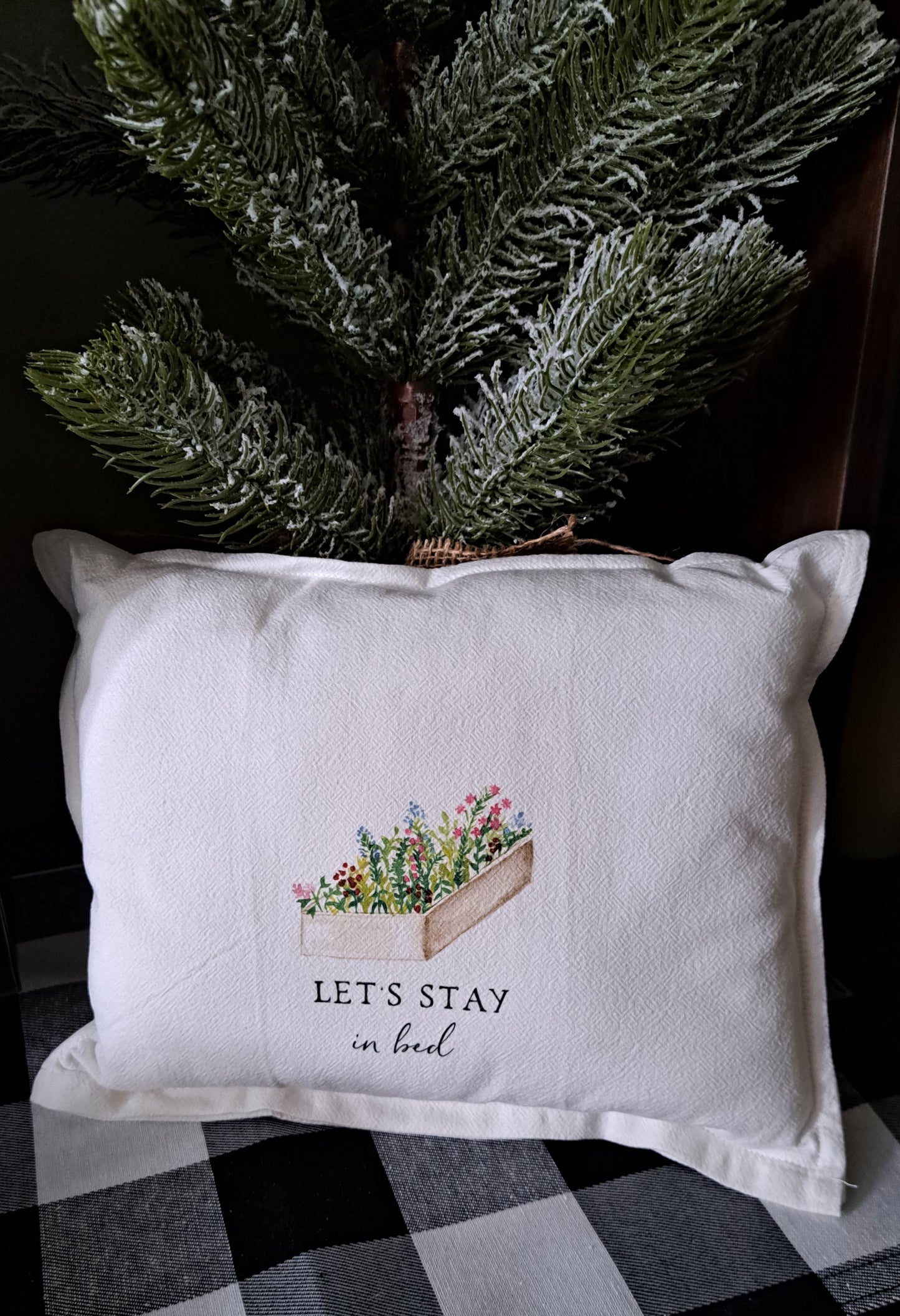 Throw Pillow-Lets Stay In Bed
