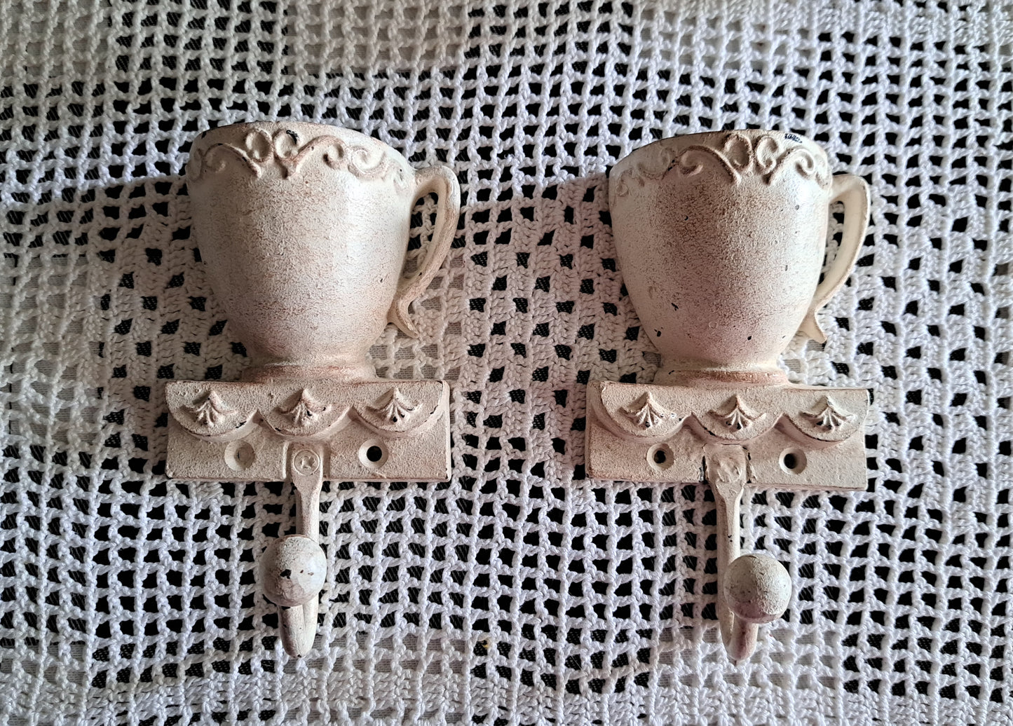 Cast Iron Tea Cup Wall Hooks