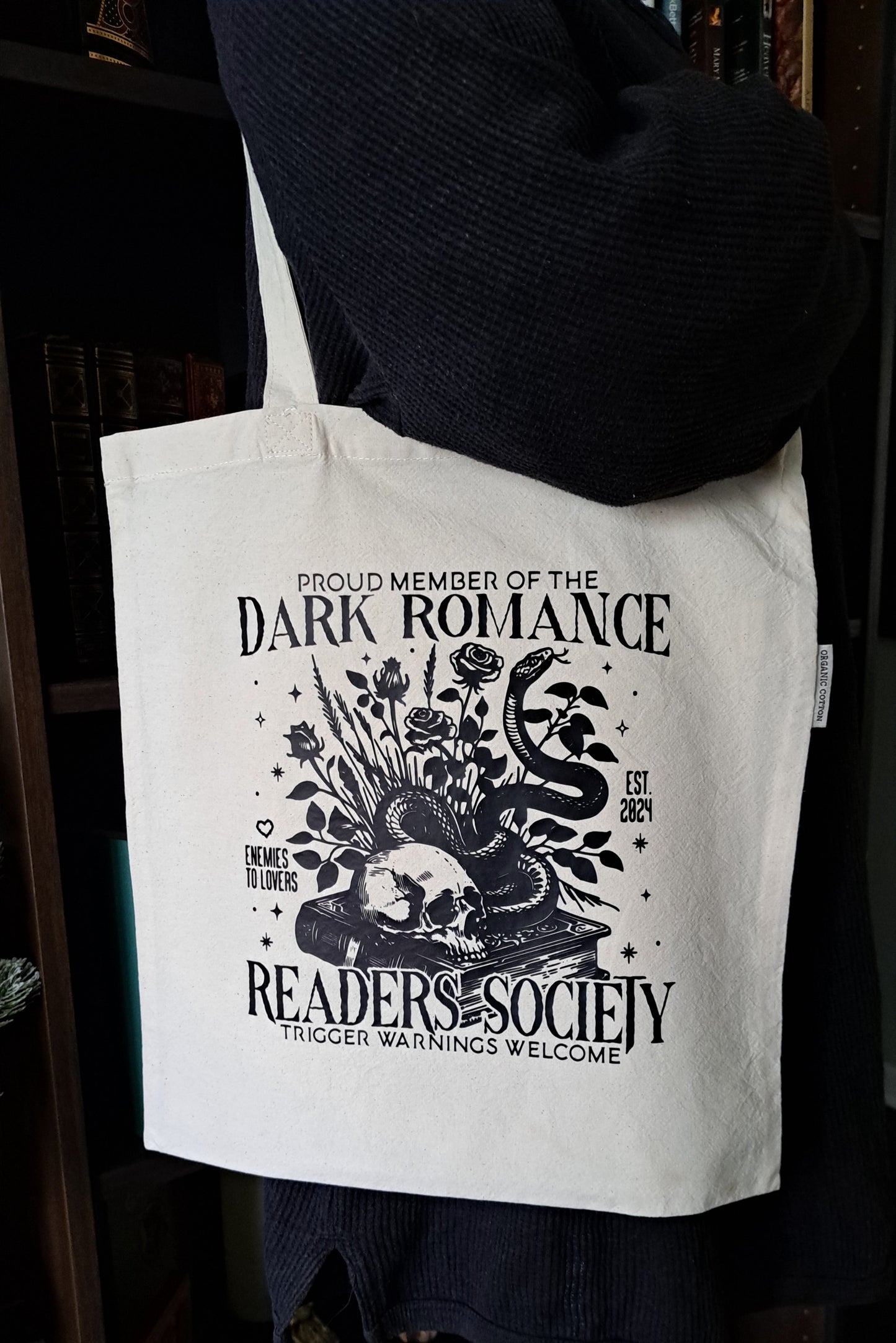 Organic Cotton Tote Bag - Dark Romance