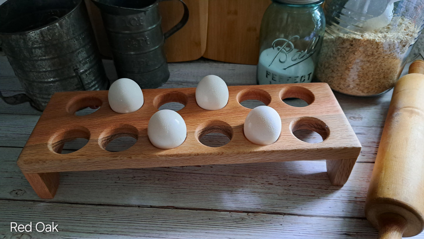 Rustic Red Oak Wood Egg Holder