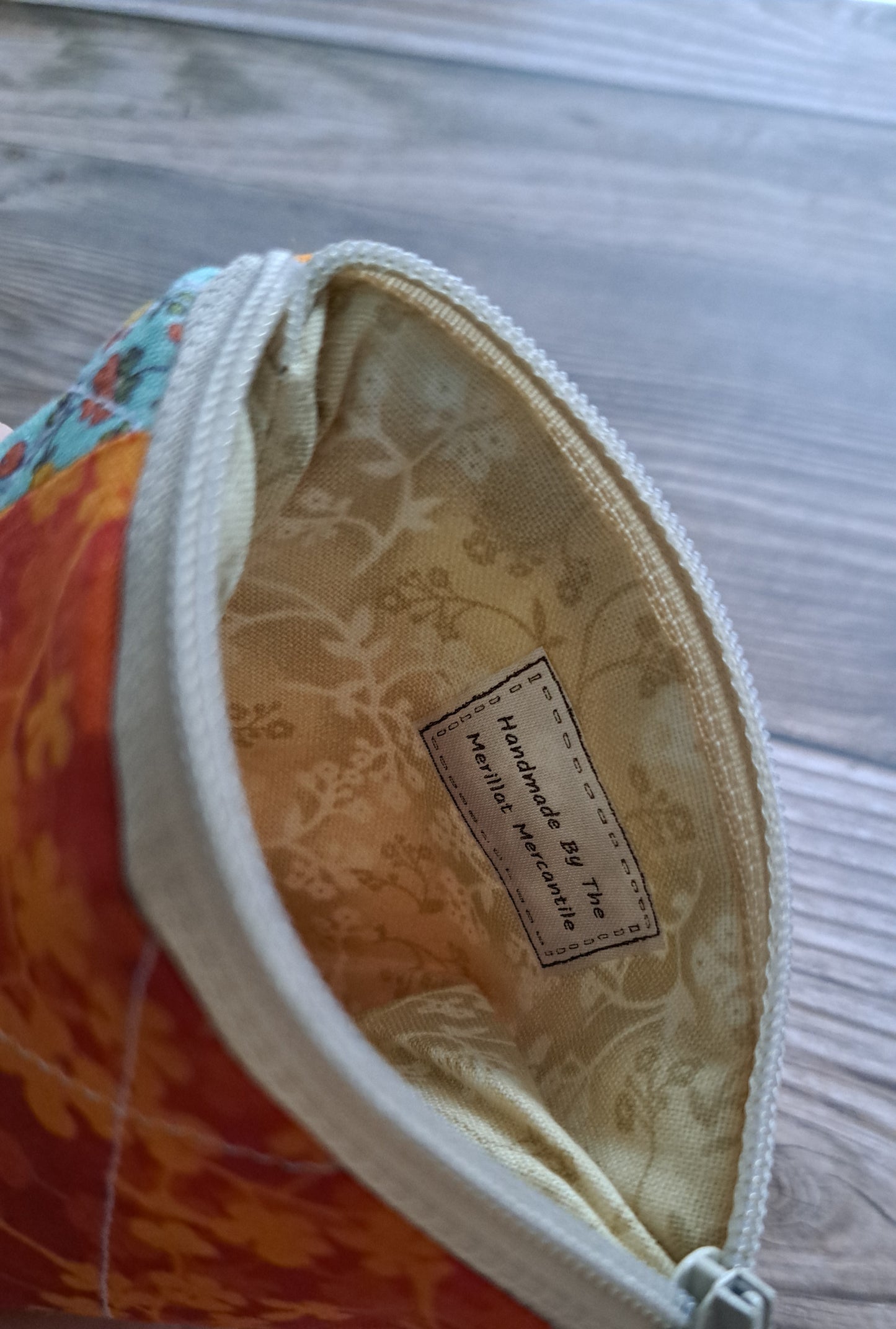 Autumn Patchwork Quilted Zipper Pouch 2