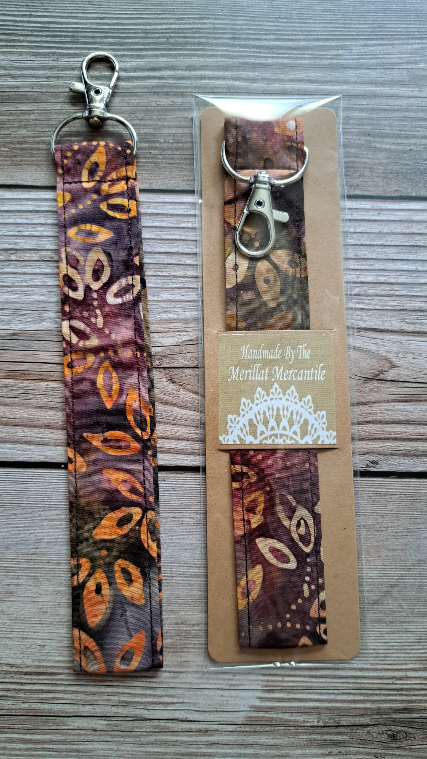 Autumn Multi Leaf Fabric Key Strap