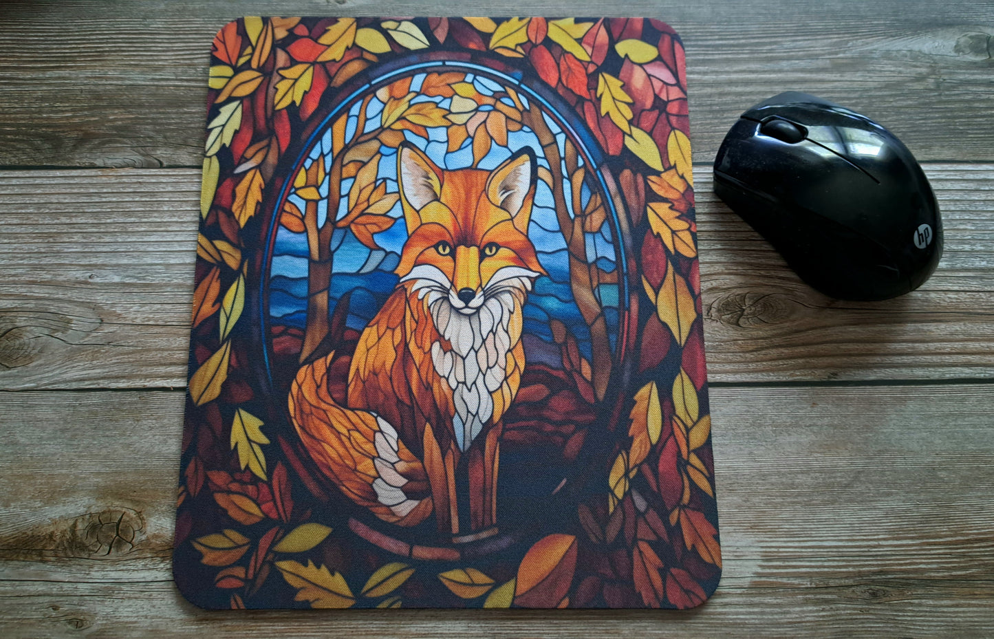 Stained Glass Fox Neoprene Pad