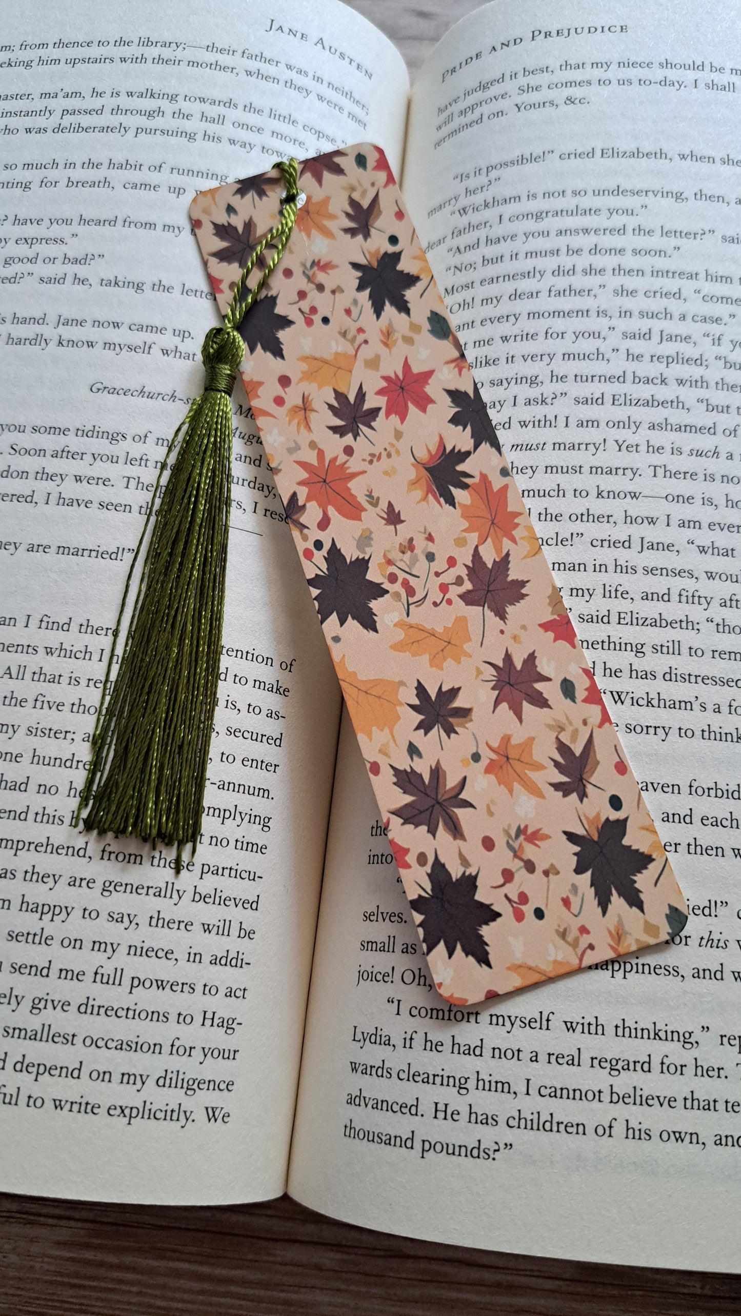 Fall leaves Page Marker (olive green)