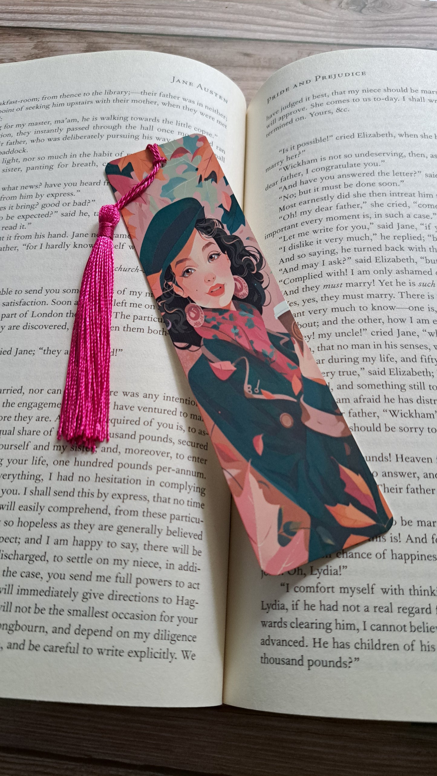 Autumn Girl Page Marker (fushia)