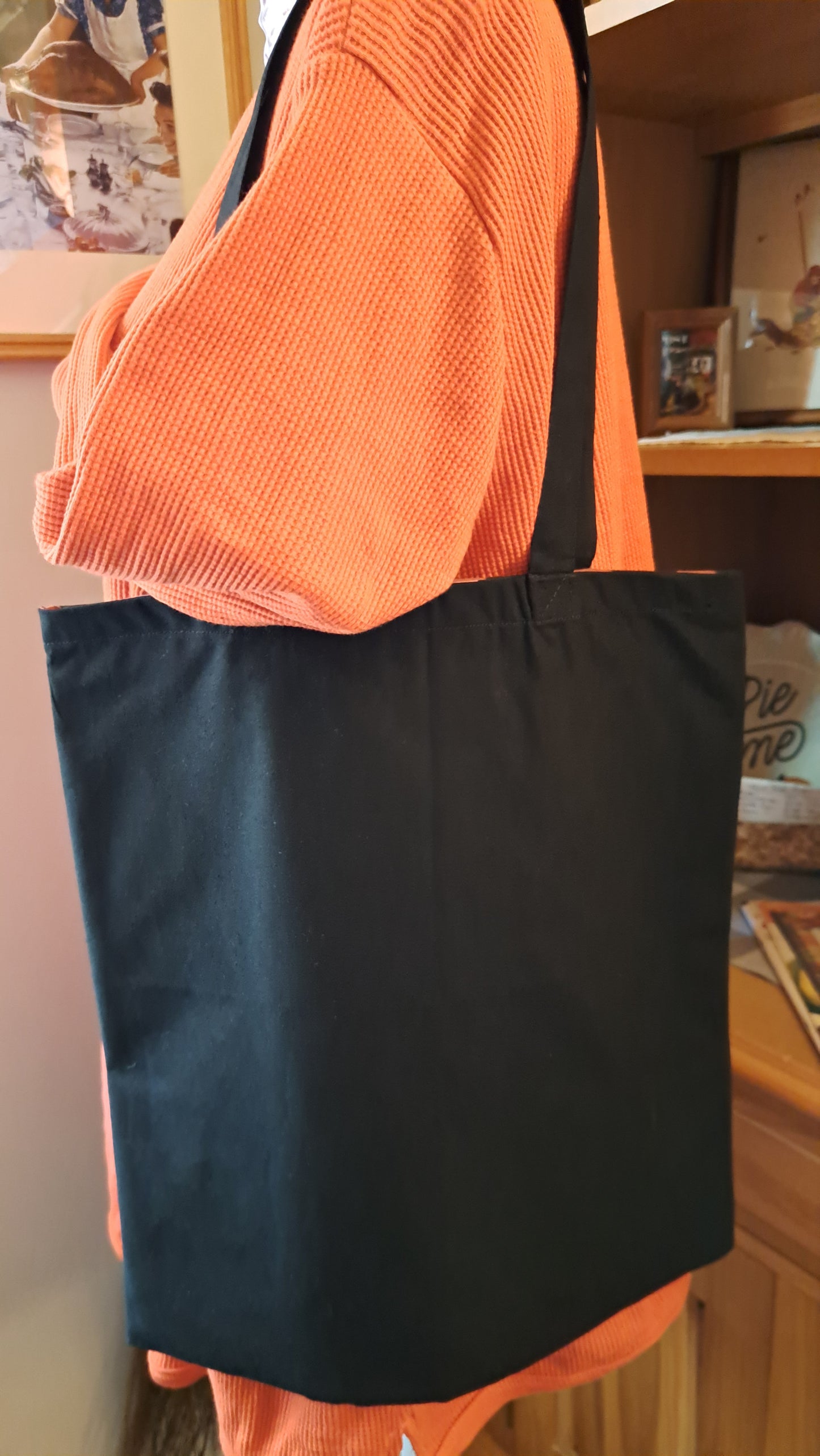 Autumn Floral lined Black Bag