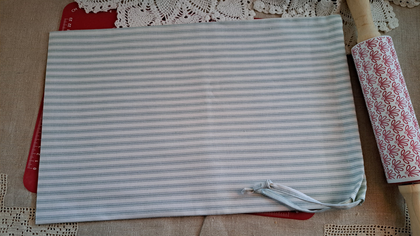 Sage & White Striped Bread Bag