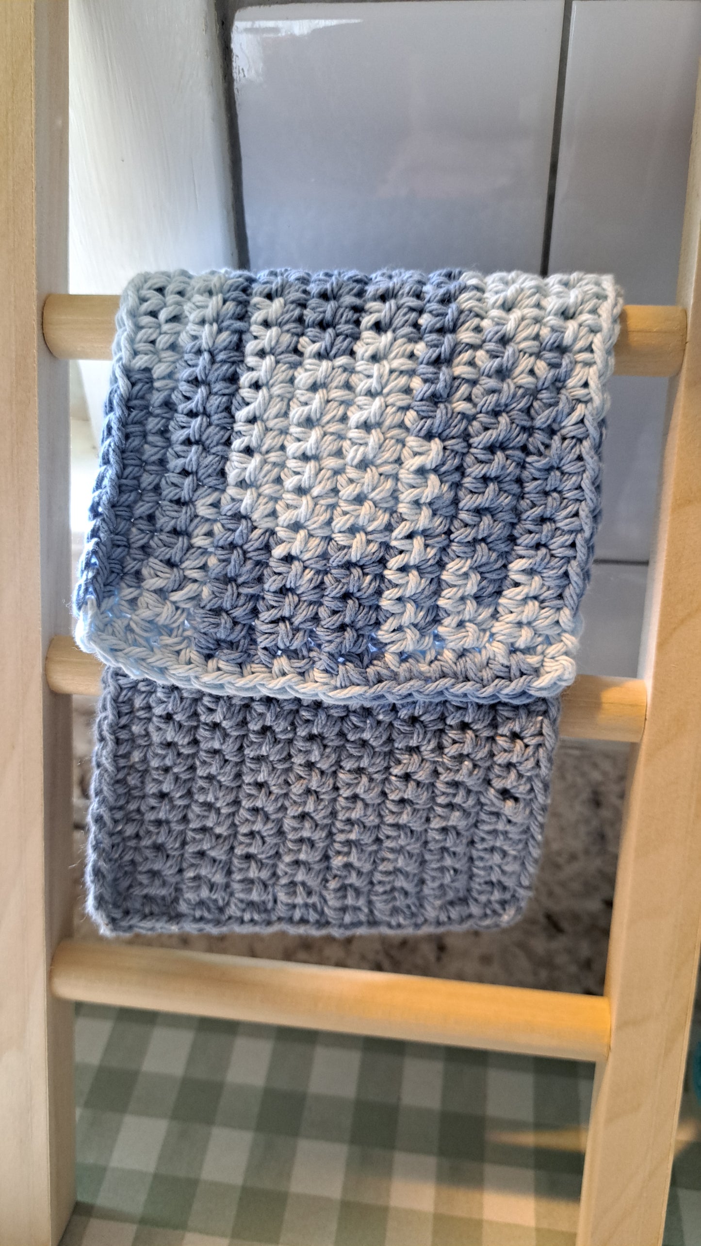 Crochet Dish Cloths (Denim & Sky)