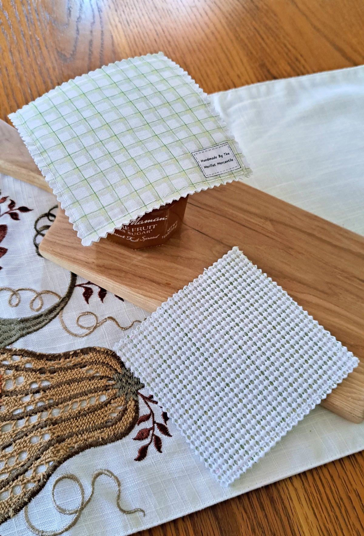 Set of Two Jar Grippers - Green Plaid