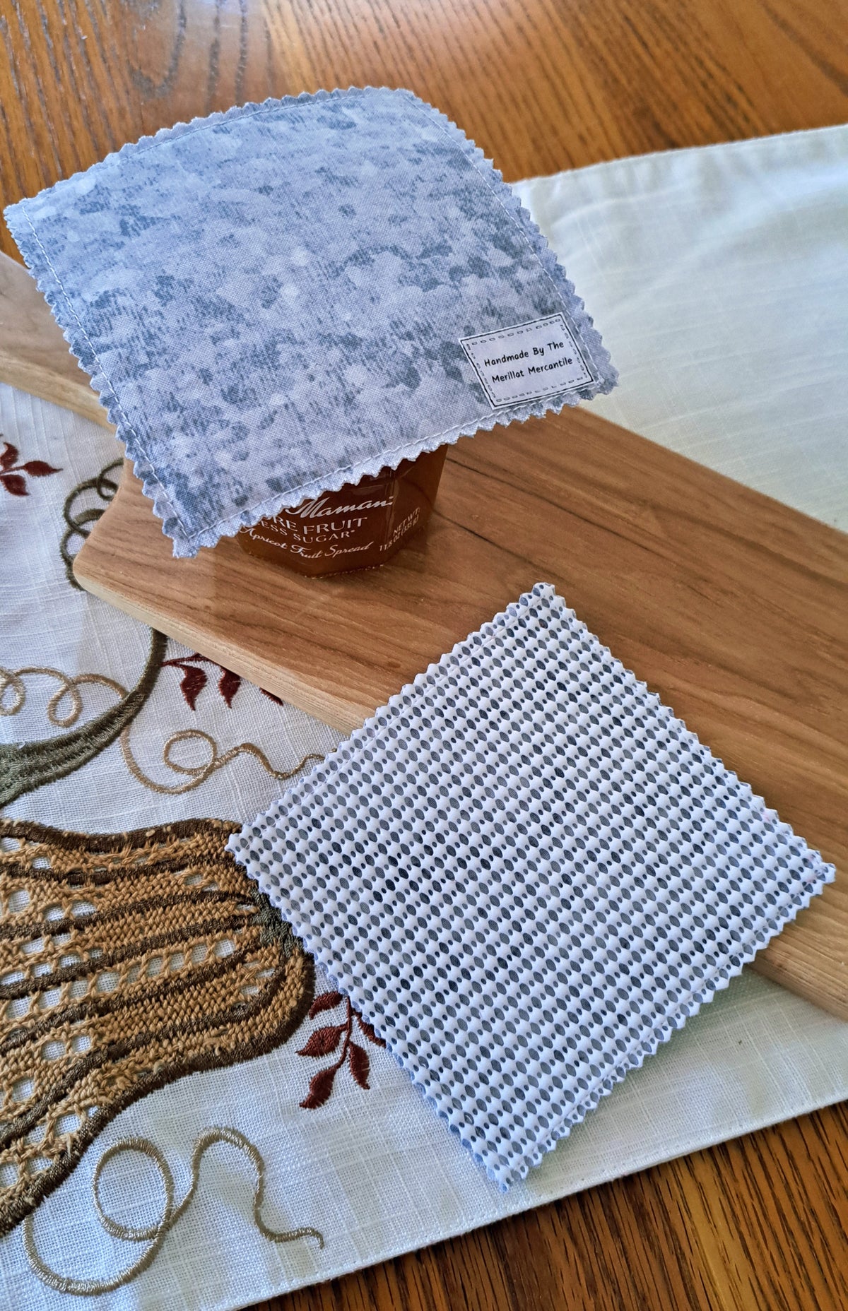 Set of Two Jar Grippers - Blue/Gray Watercolor