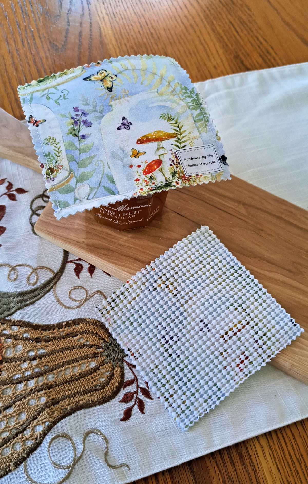 Set of Two Jar Grippers - Mushrooms and Butterflies