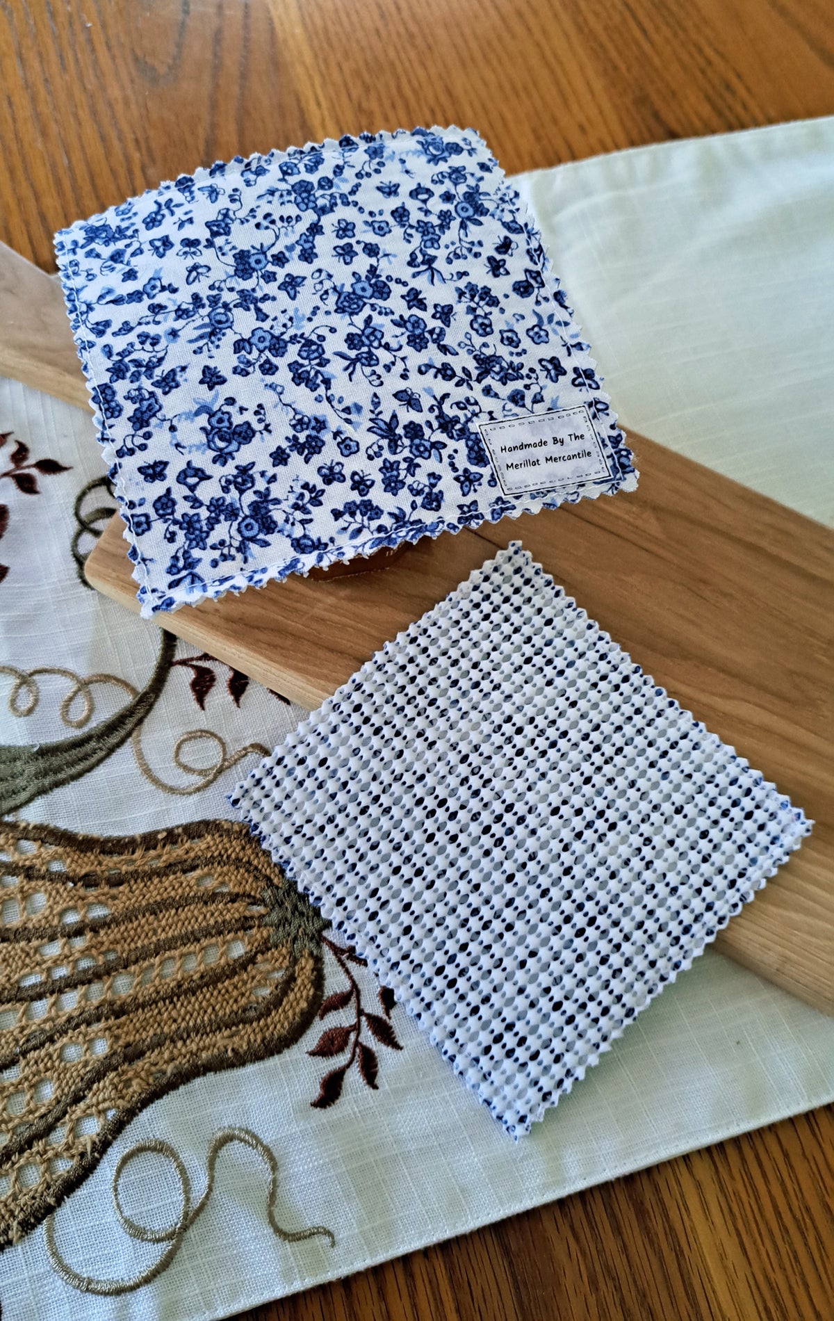 Set of Two Jar Grippers - Mini Blue Floral