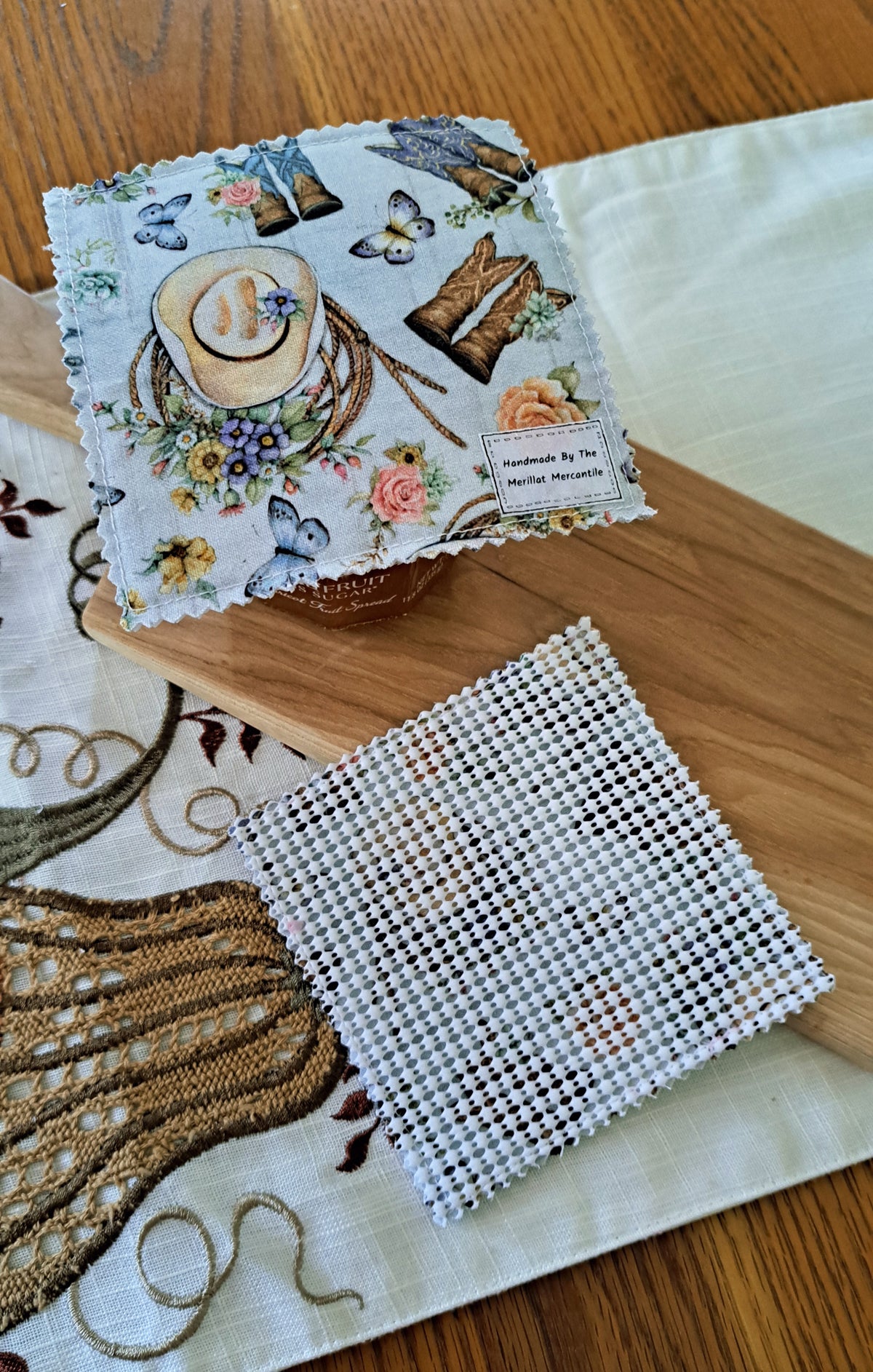 Set of Two Jar Grippers - Boots & Hats Floral