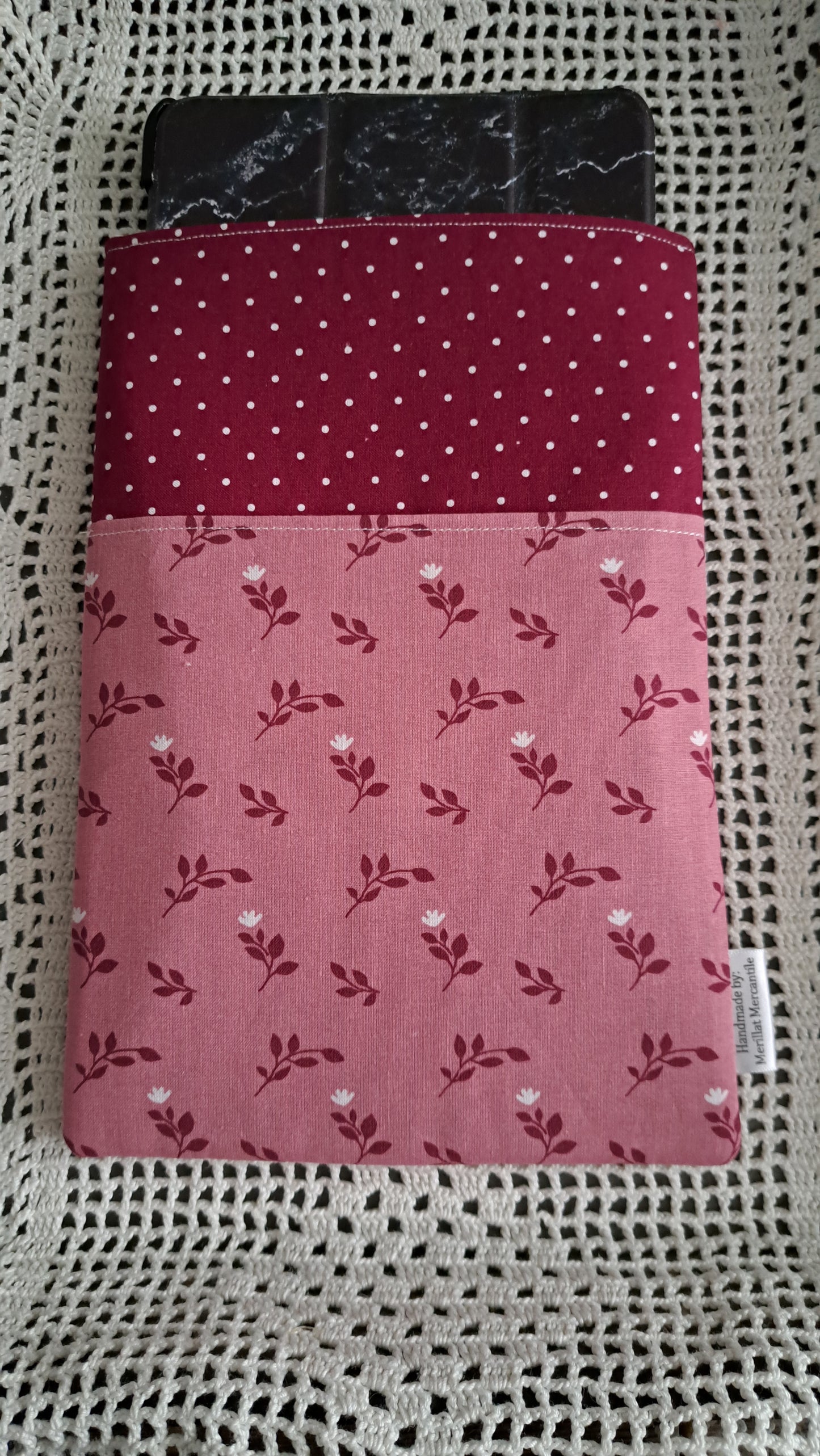 Kindle-Book-Tablet Sleeve Dot, Roses & Daisies