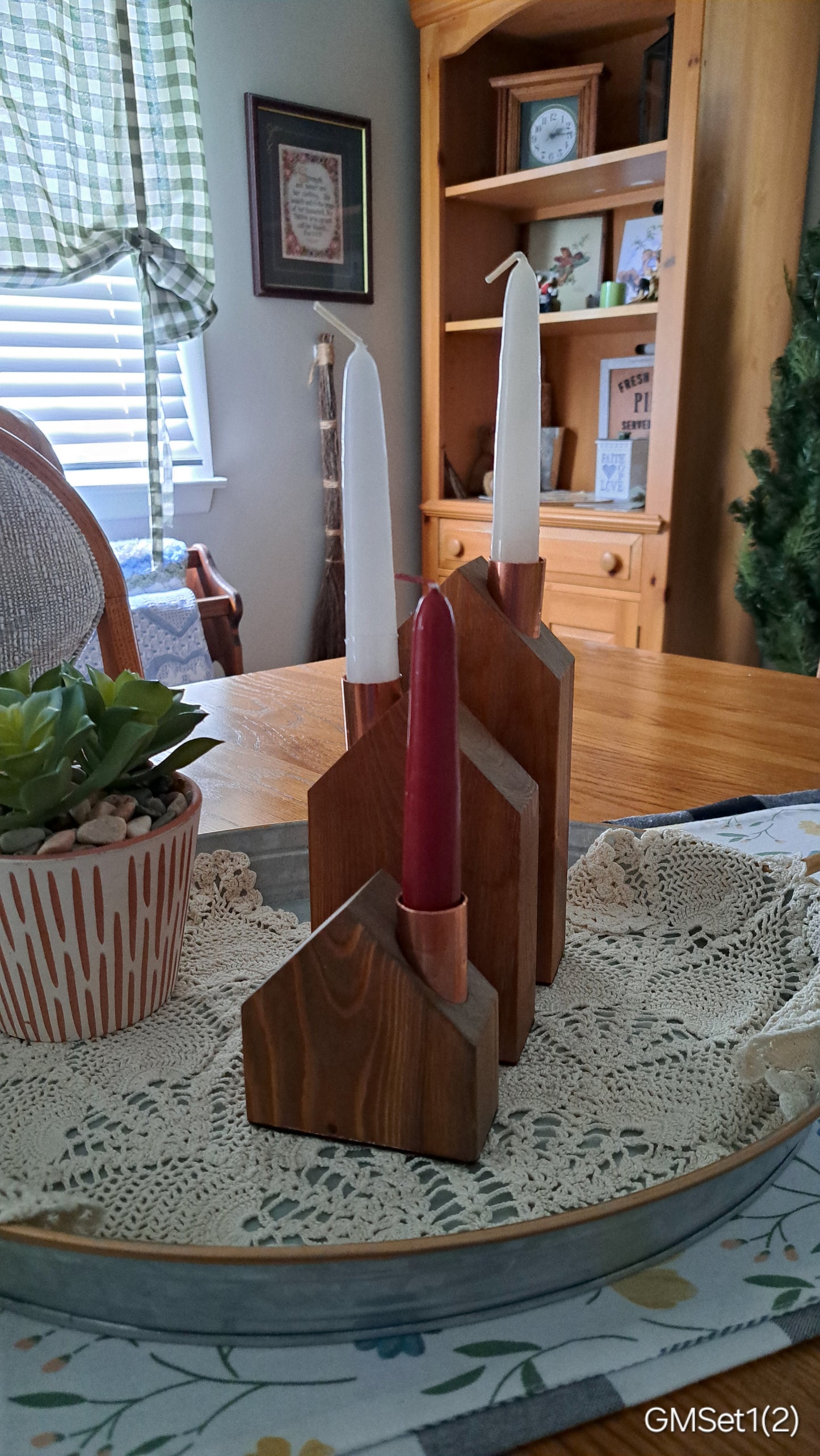 Set of Copper Chimney Candle Cottages Golden Mahogany GMSet1