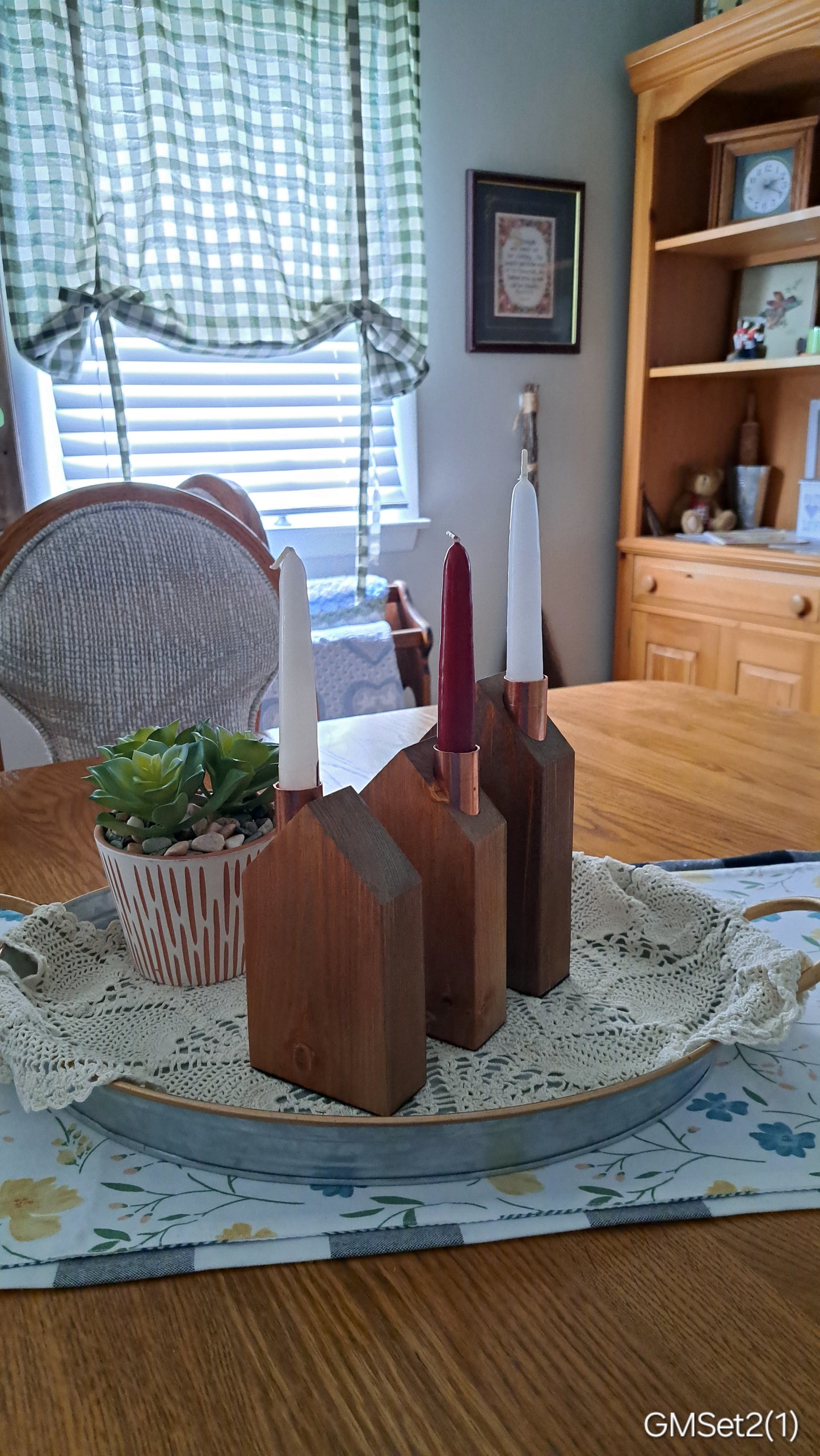Set of Copper Chimney Candle Cottages Golden Mahogany GMSet2