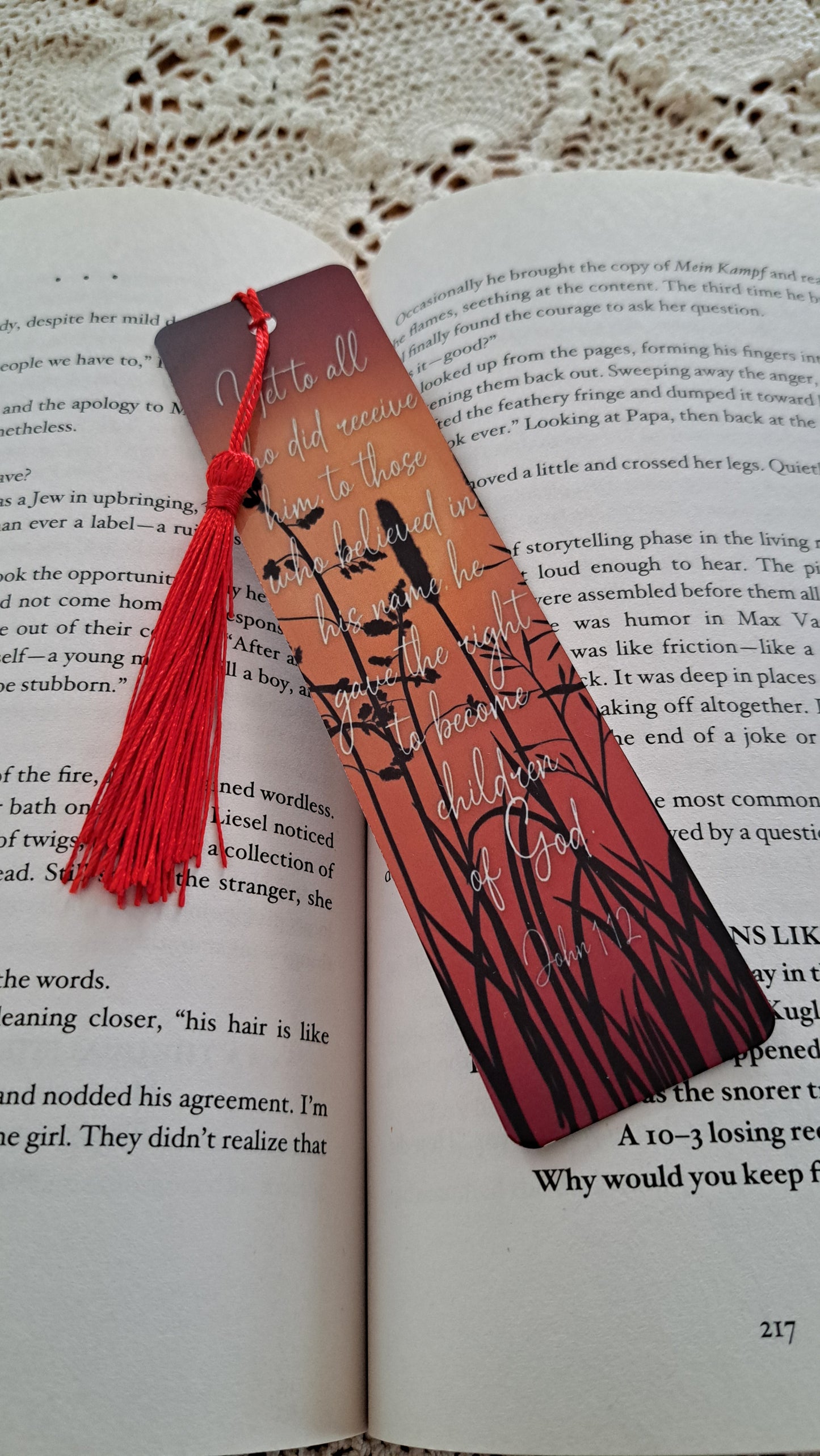 Metal Sunset Bookmark Scripture John 1:12