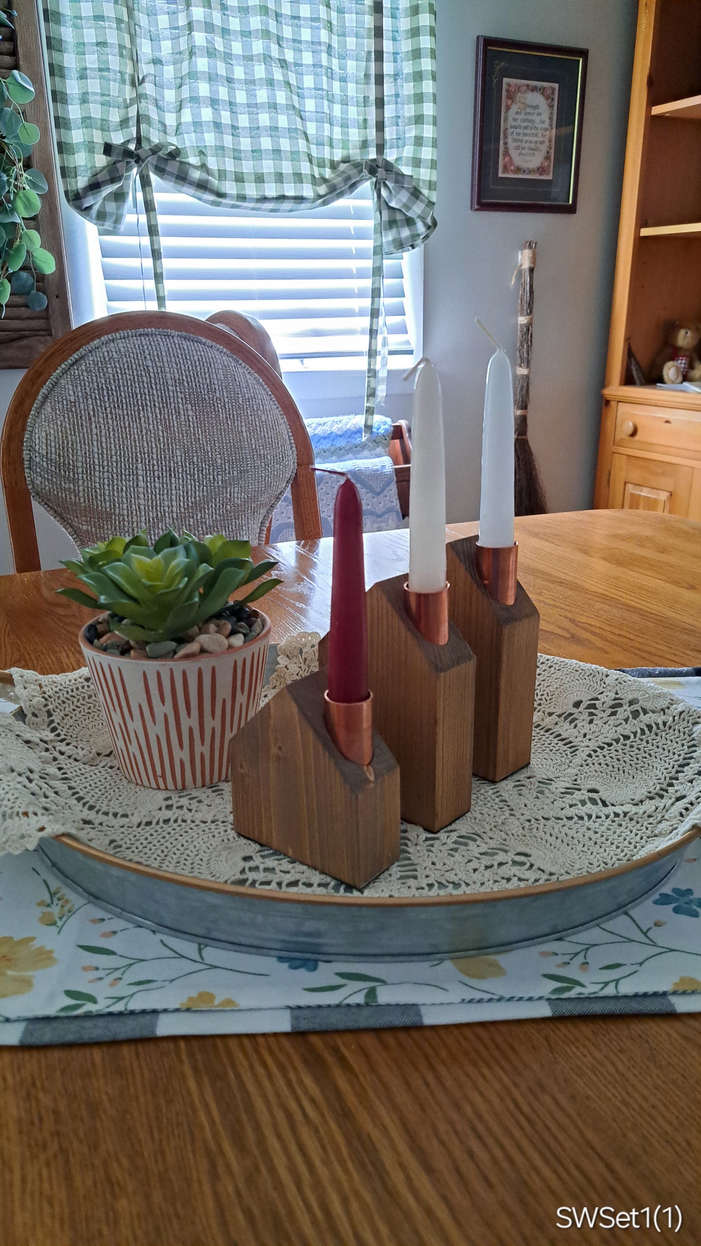 Set of Copper Chimney Candle Cottages Special Walnut SWSet1