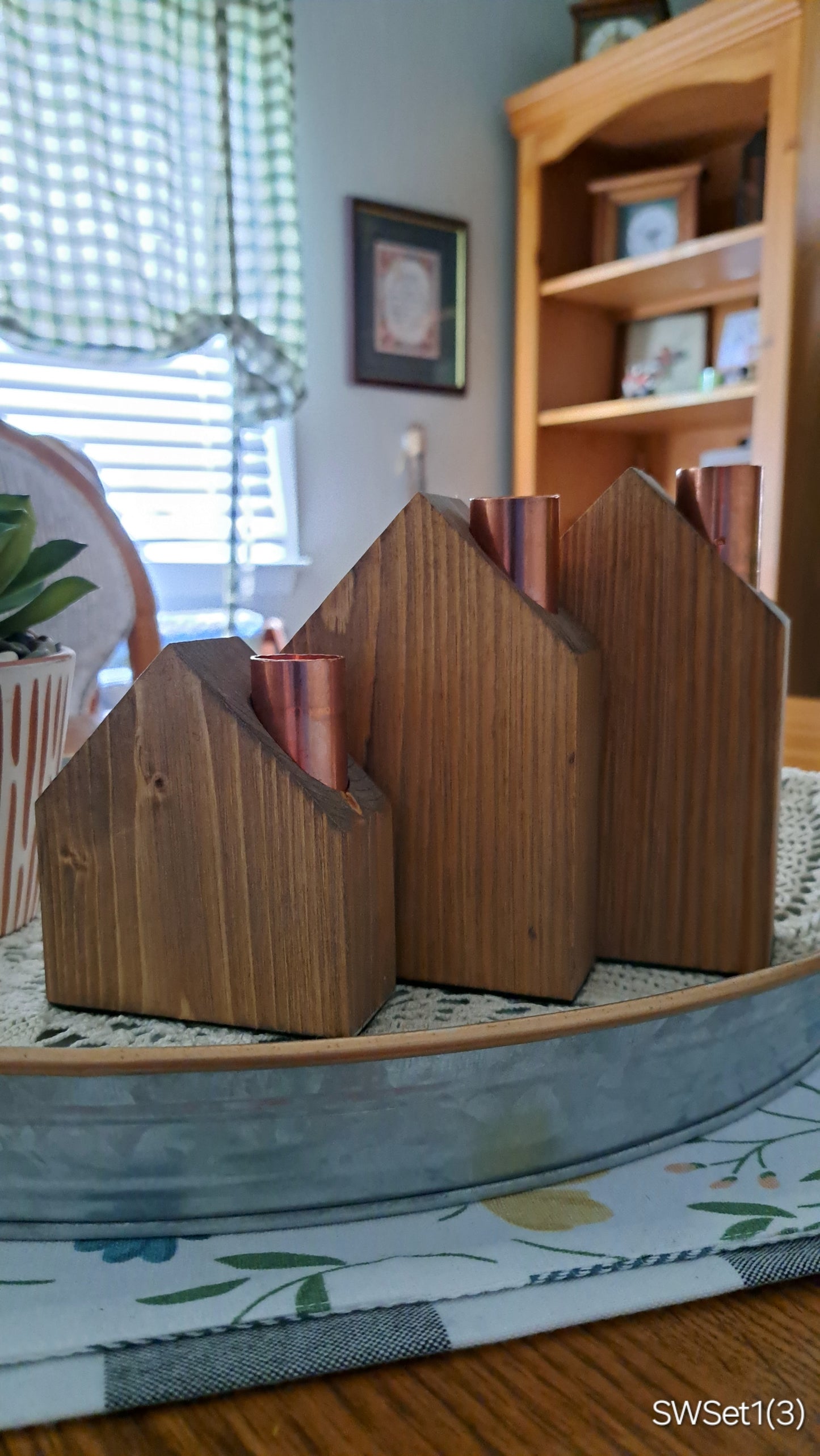 Set of Copper Chimney Candle Cottages Special Walnut SWSet1