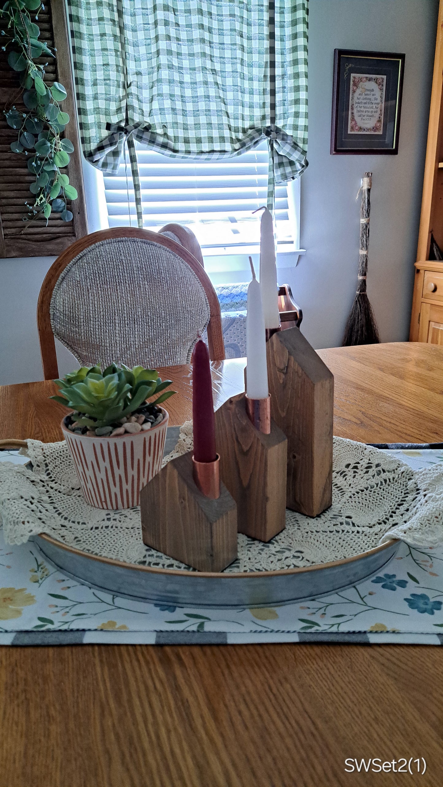 Set of Copper Chimney Candle Cottages Special Walnut SWSet2