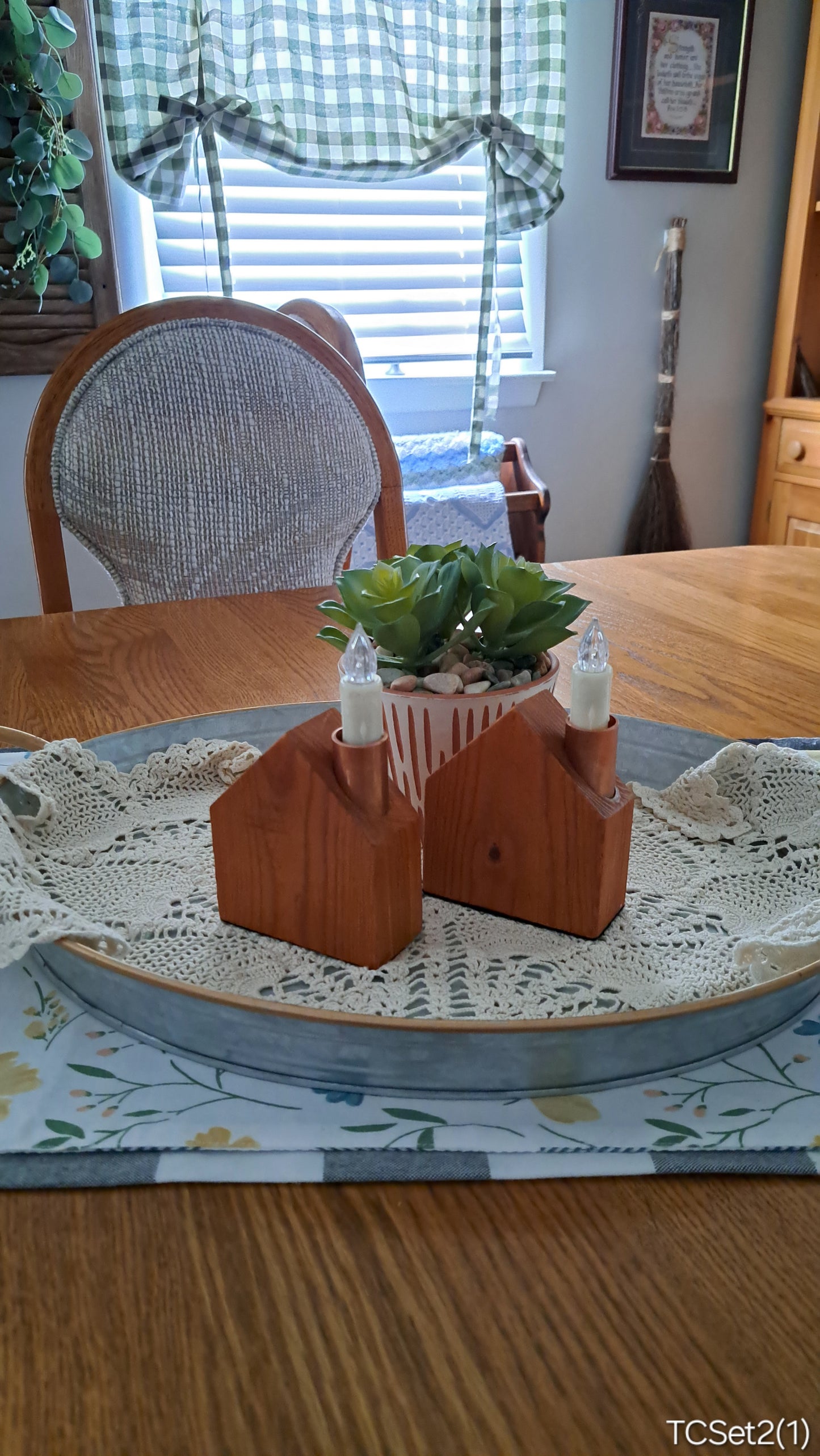 Set of Copper Chimney Candle Cottages Traditional Cherry TCSet2