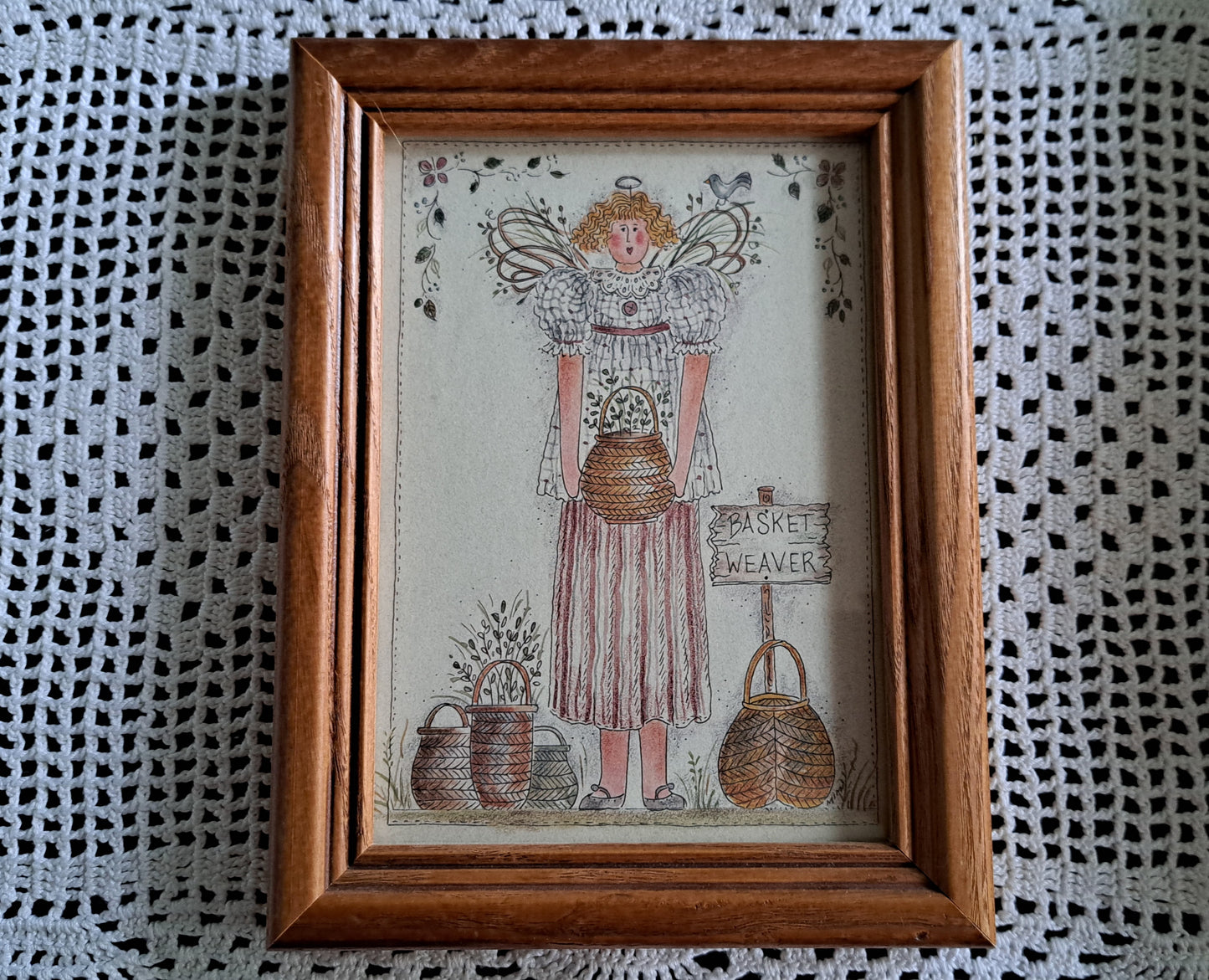 Primitive Framed Art-Basket Weaver