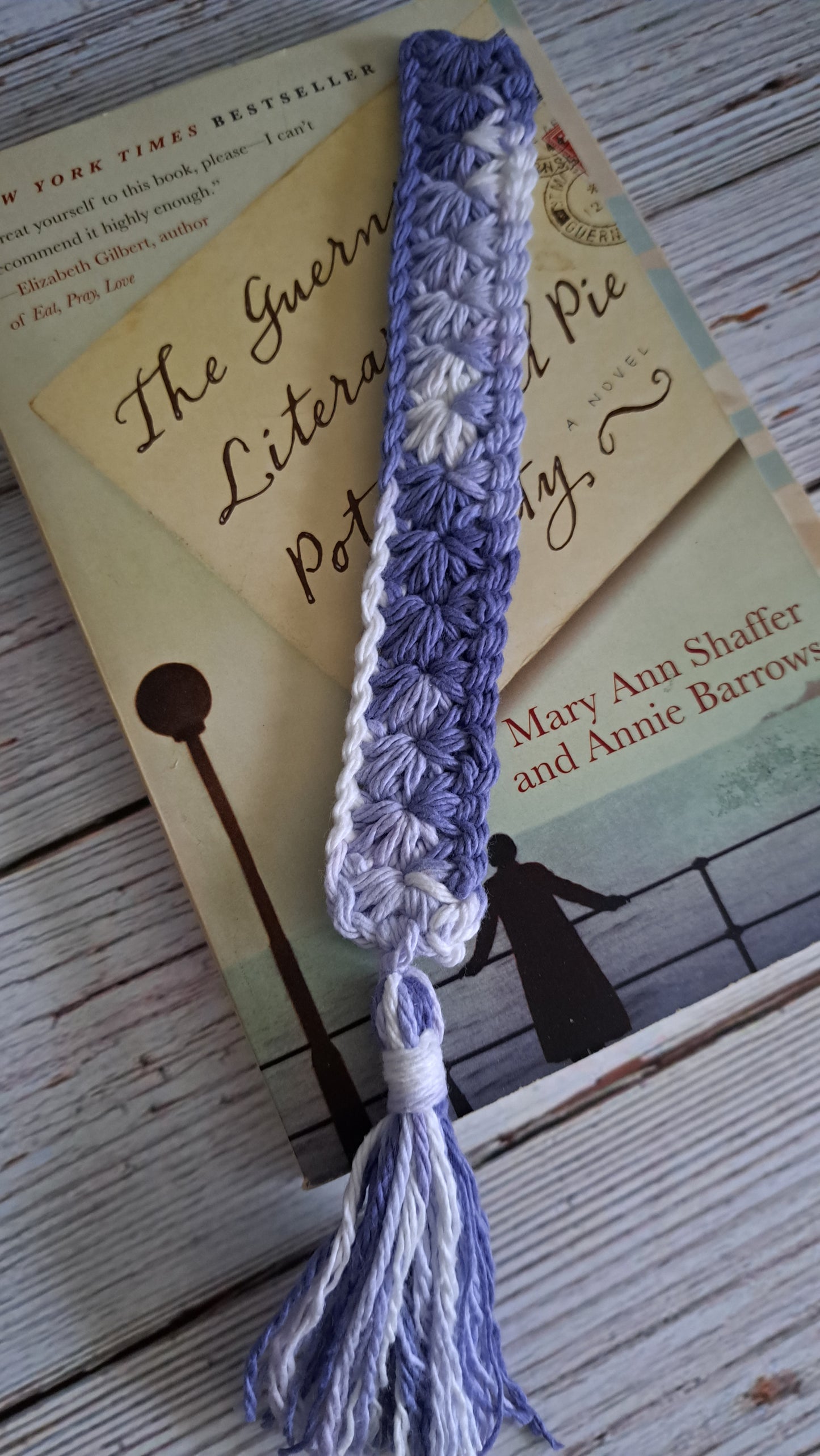 Crochet Grape Cream Bookmark