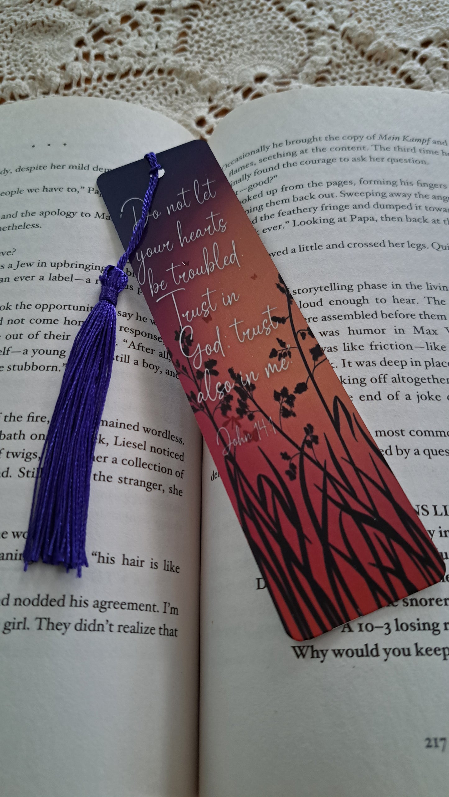 Metal Sunset Bookmark Scripture John 14:1