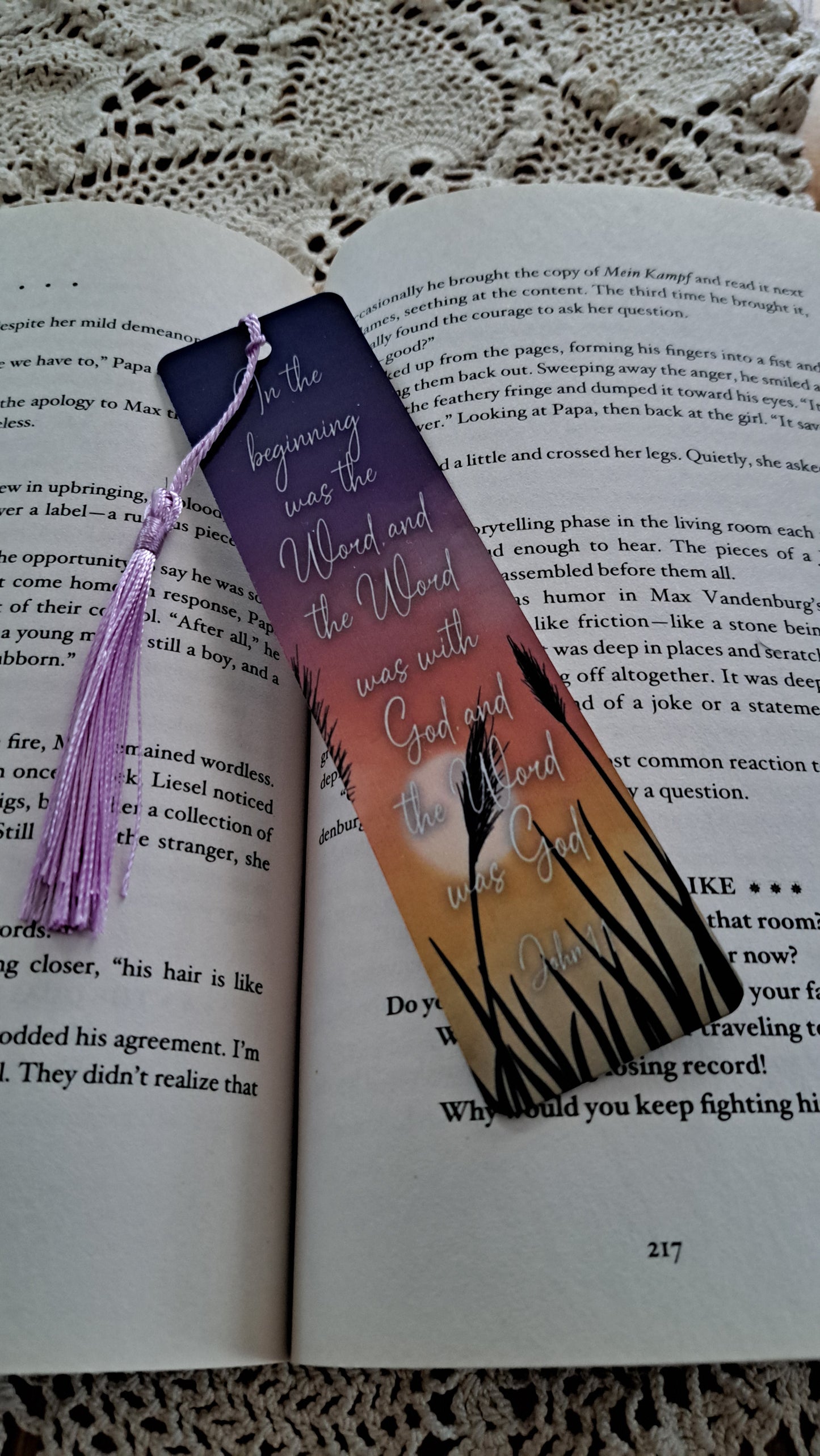 Metal Sunset Bookmark Scripture John 1:1