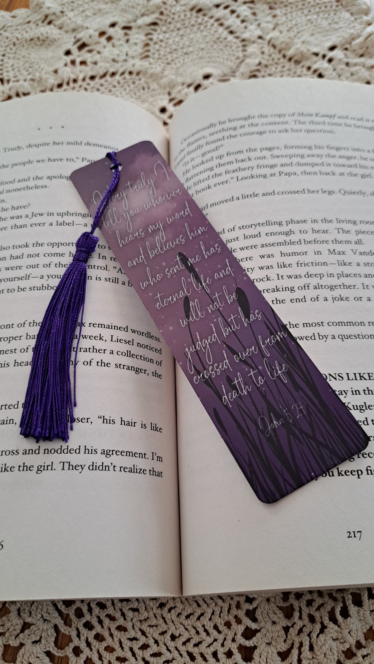 Metal Sunset Bookmark Scripture John 5:24