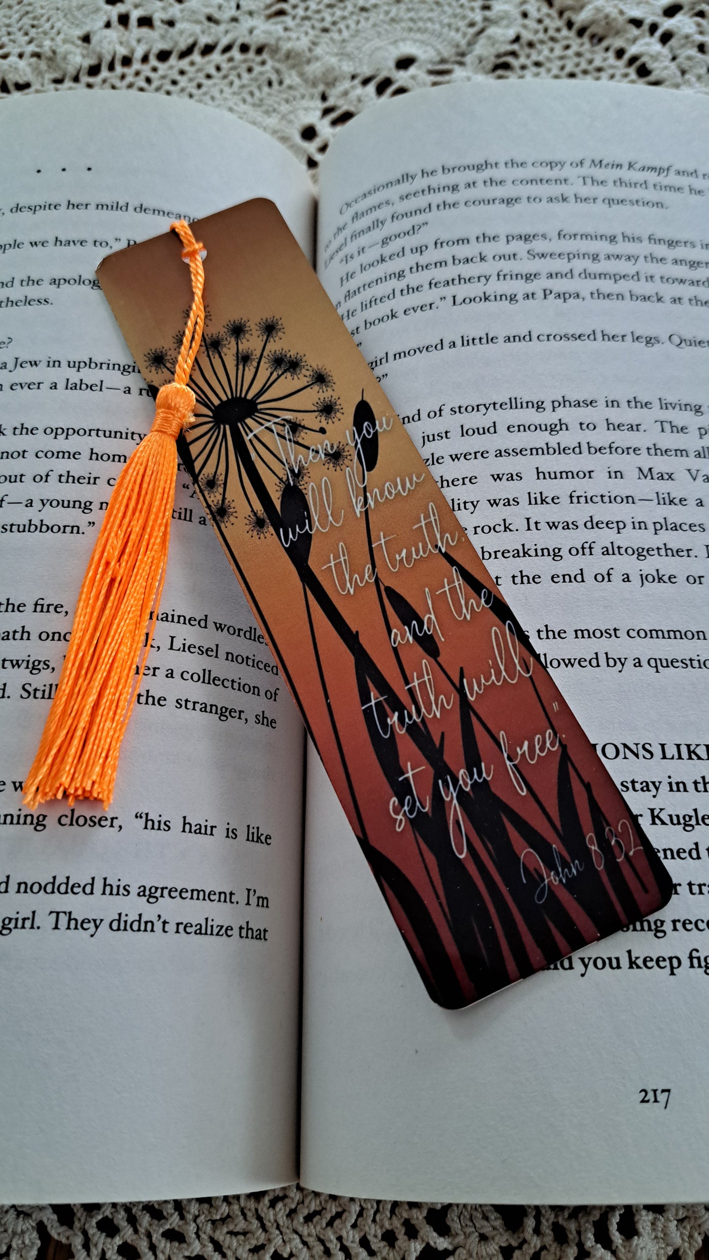 Metal Sunset Bookmark Scripture John 8:32