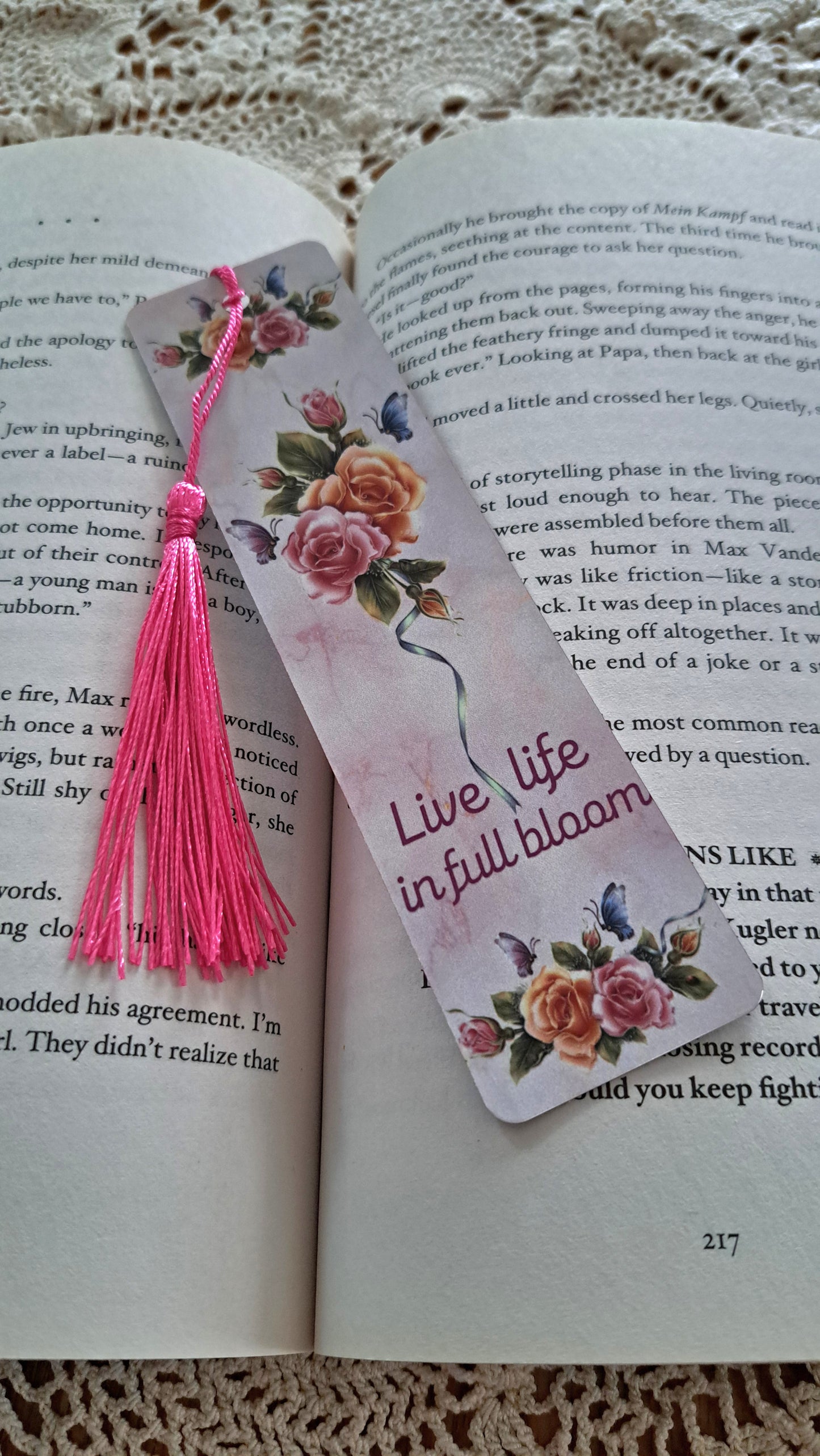 Metal Live Life In Full Bloom Bookmark