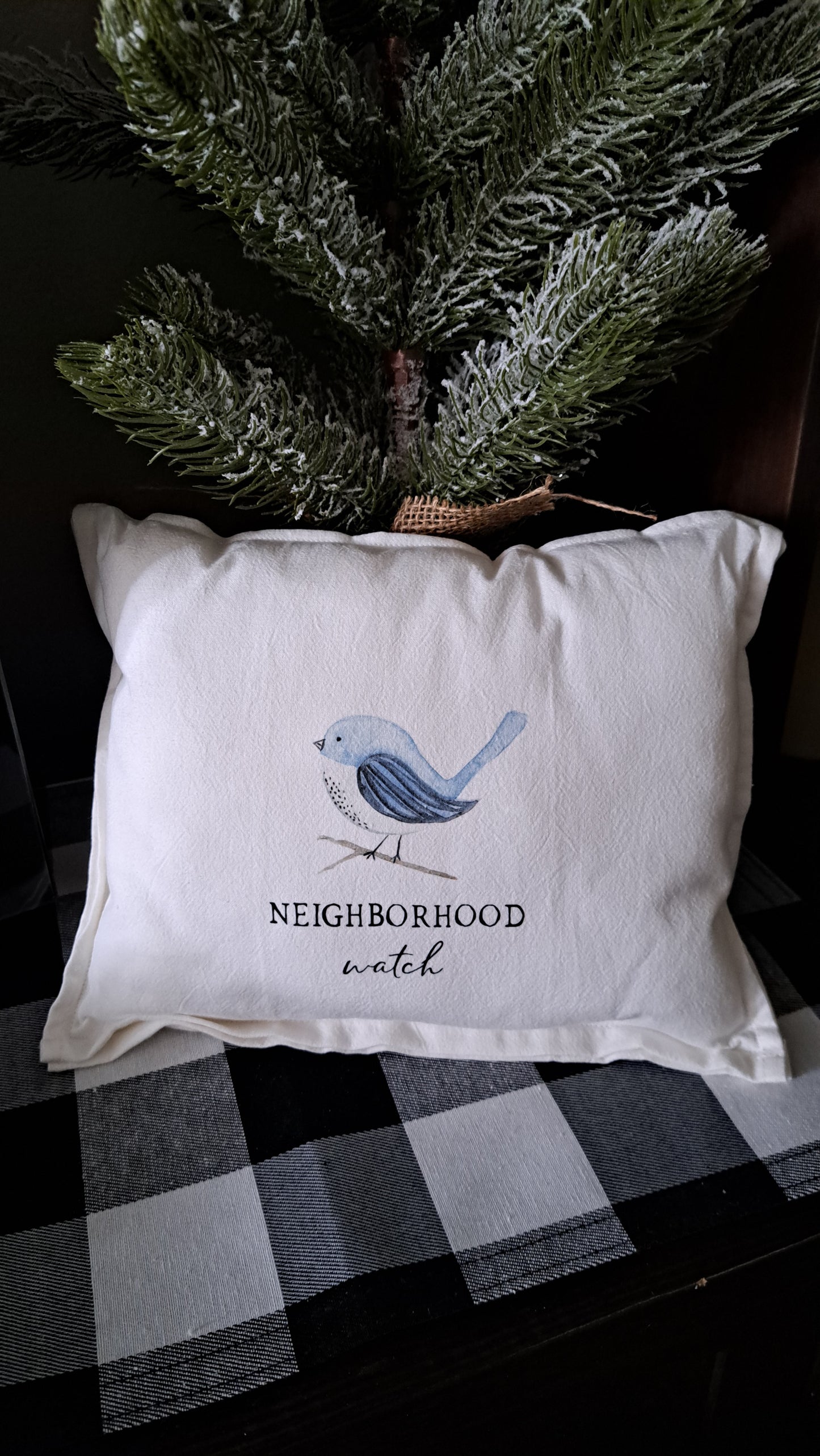 Throw Pillow-Neighborhood Watch