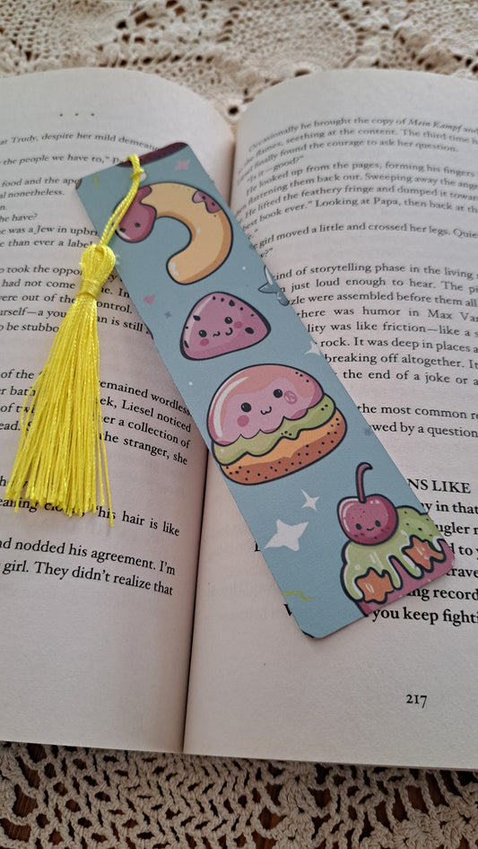 Metal Kawaii Bookmark With Neon Yellow Tassel