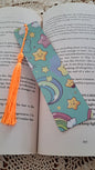 Metal Kawaii Bookmark With Neon Orange Tassel