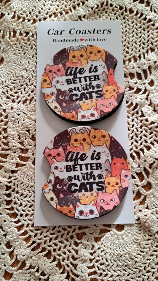 Car Coaster LIfe Is Better With Cats