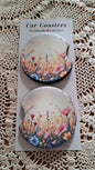 Car Coaster Pastel Wildflowers