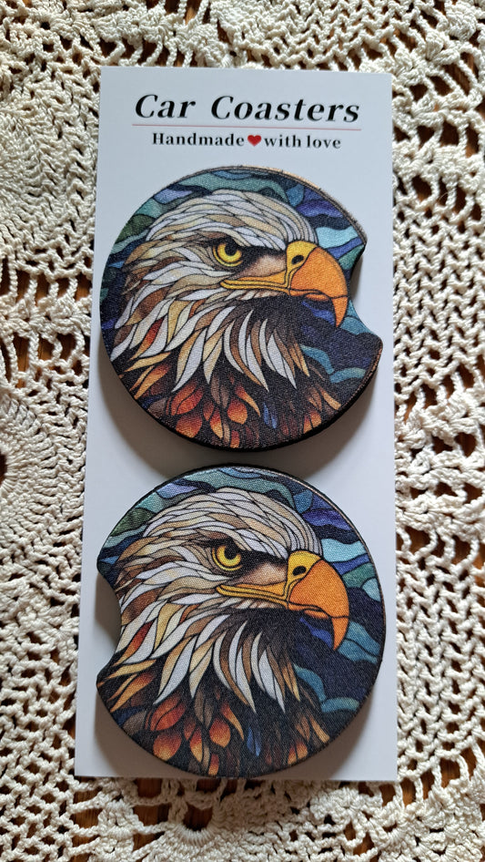 Car Coaster Stained Glass Eagle