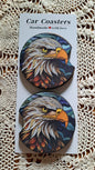 Car Coaster Stained Glass Eagle